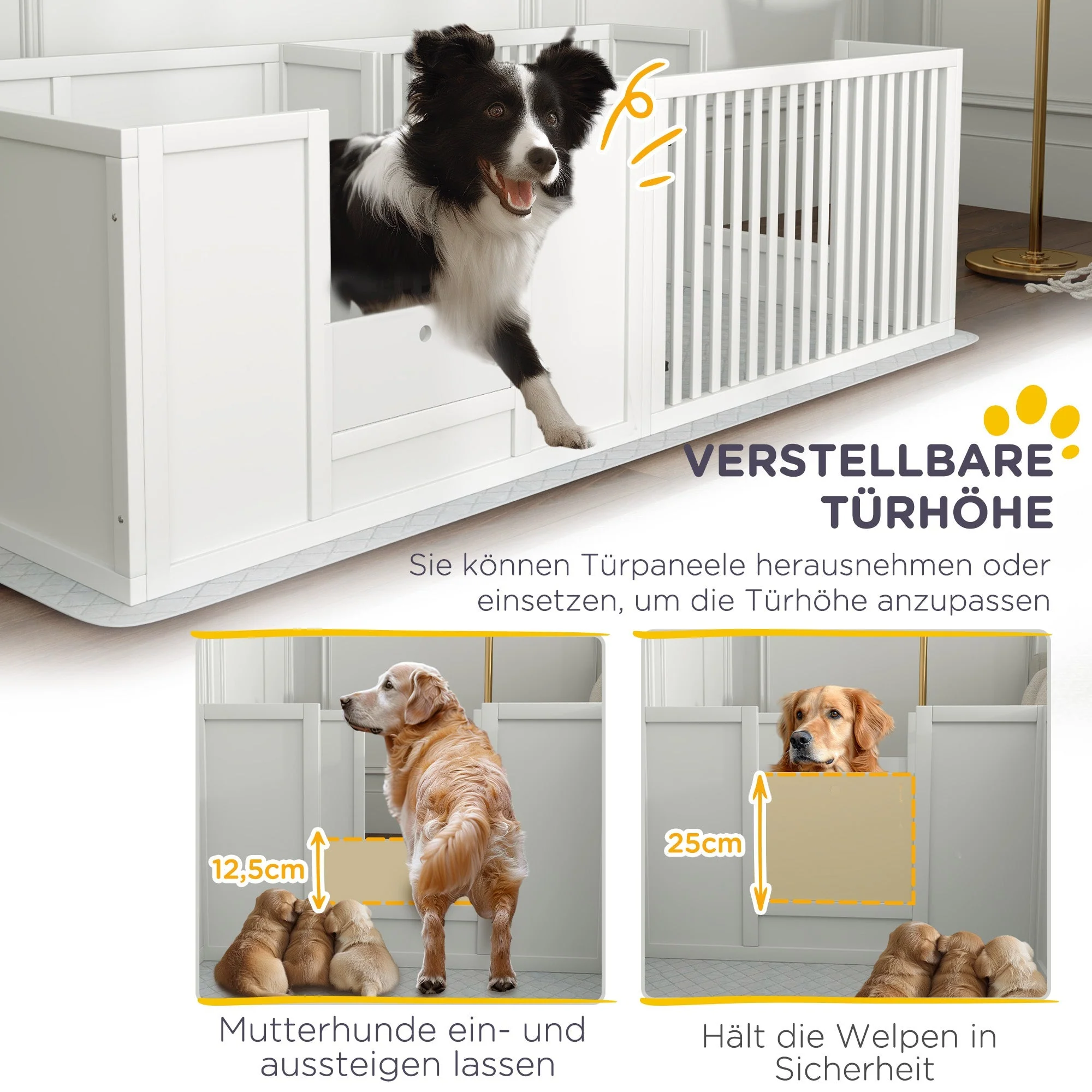Puppy Whelping Box, Adjustable Door, Waterproof, Plastic - Image 6
