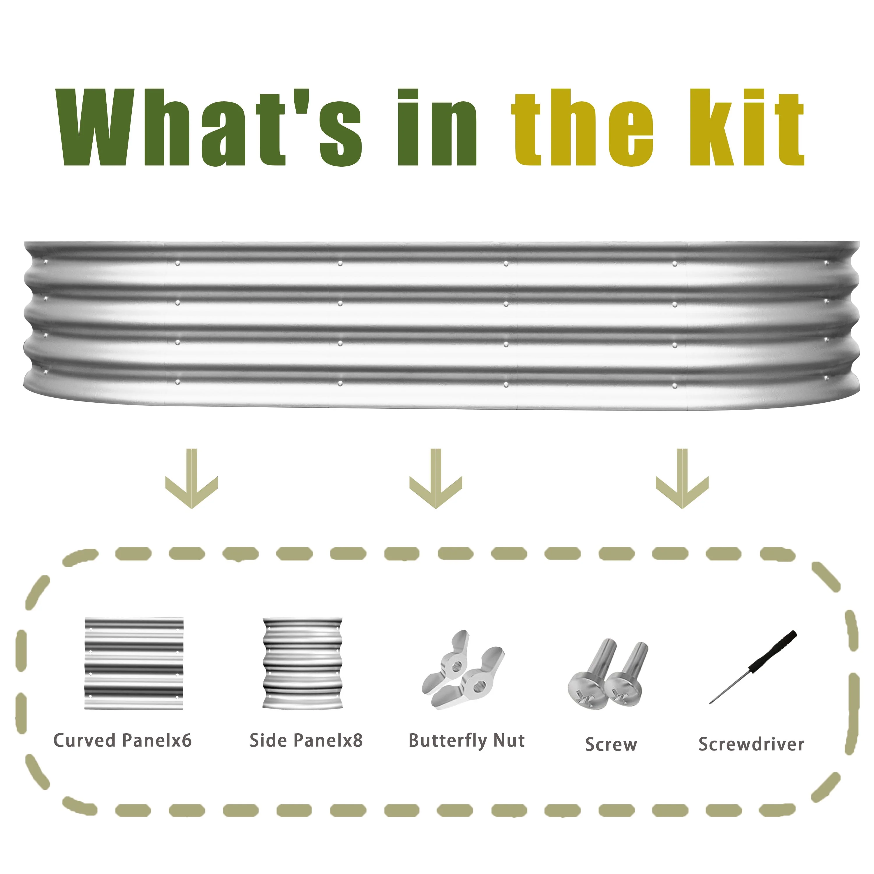 Raised Bed Galvanized Metal Planter Elevated Garden Kit, Rust Resistant, Easy Assembly - Image 7