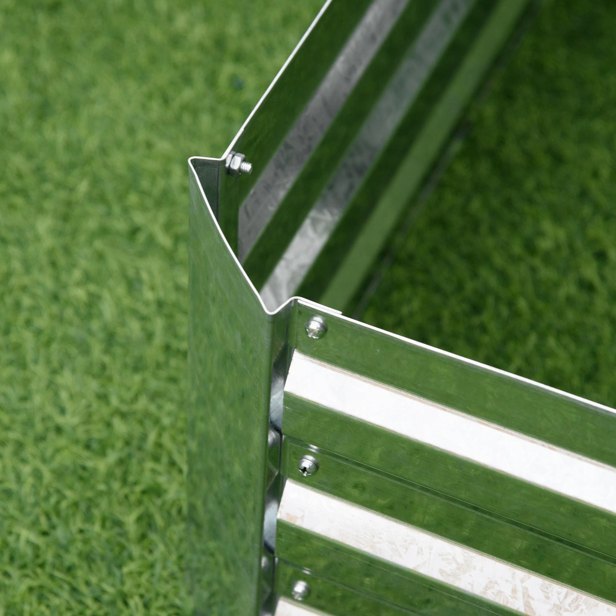 Raised Bed Galvanized Steel Planter, Silver - Image 8