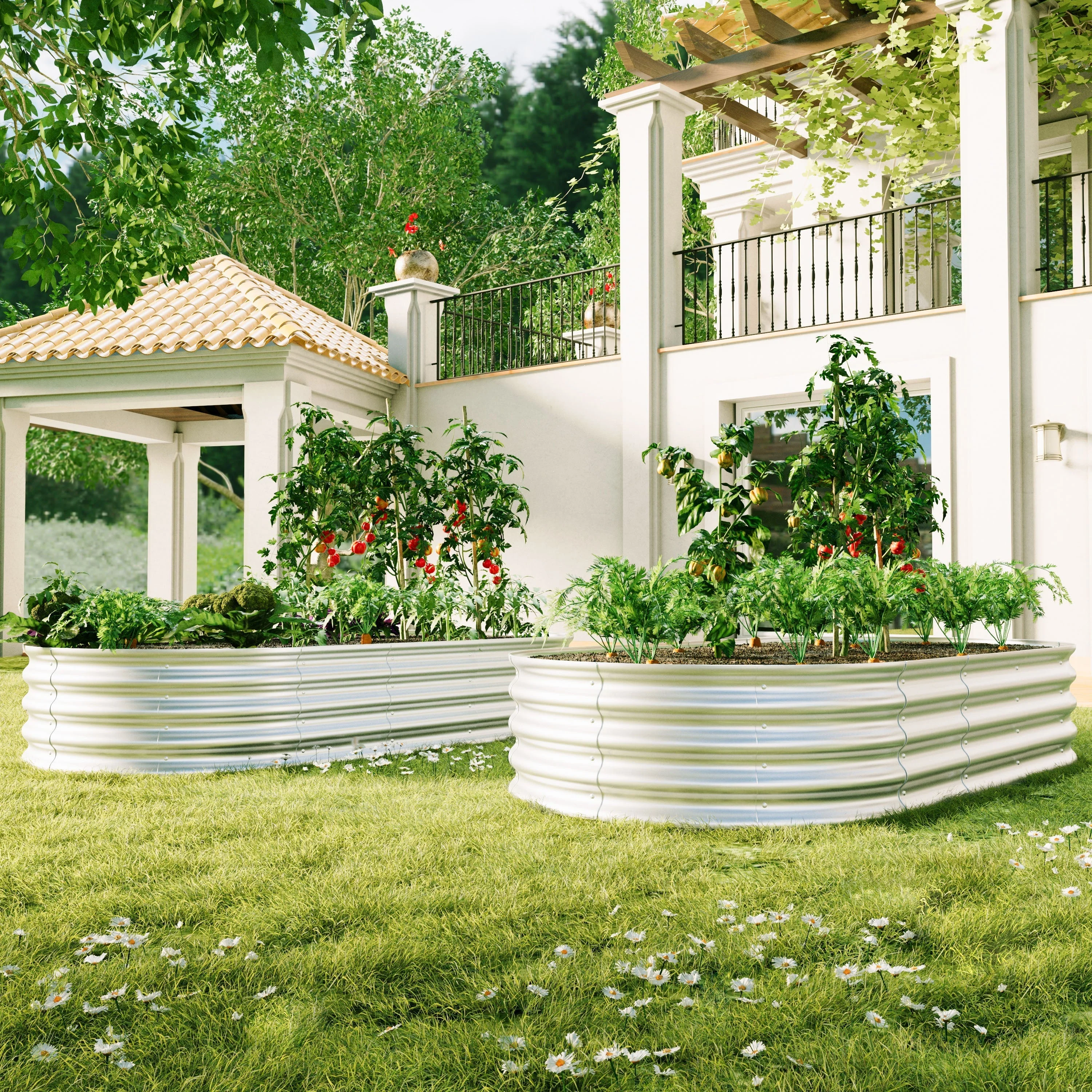 Raised Bed Metal Galvanized Planter Elevated Garden Kit, Rust Resistant, Easy Assembly, 6x3x1ft, Metal - Image 3
