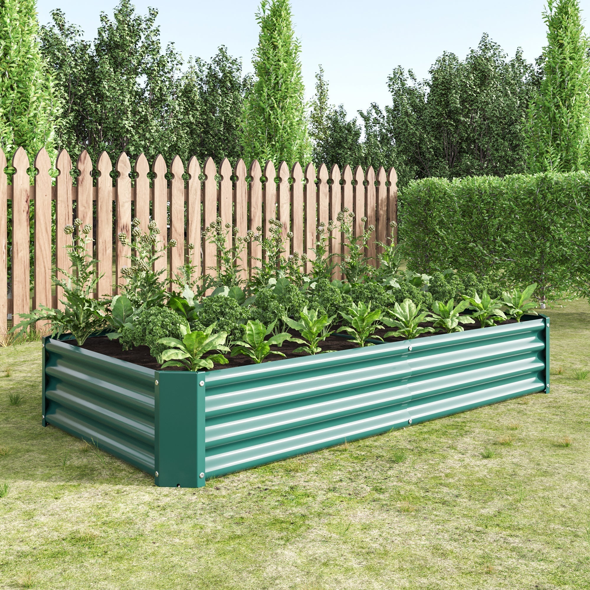 Raised Bed Metal Plant Bed, Robust Sheet Steel, Rust Protection, Anthracite - Image 2