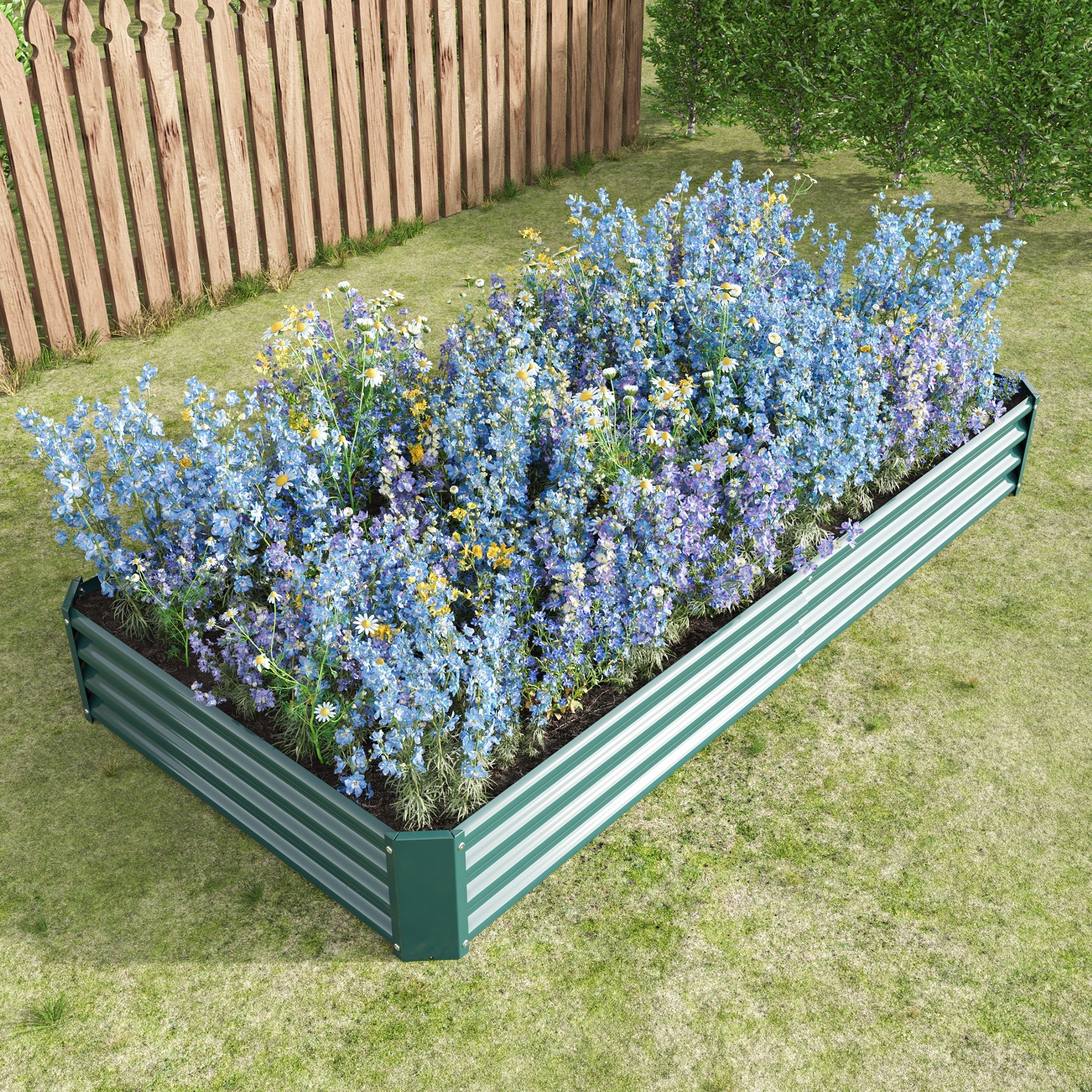 Raised Bed, Metal Plant Garden Bed made of Sheet Steel, Anthracite - Image 3