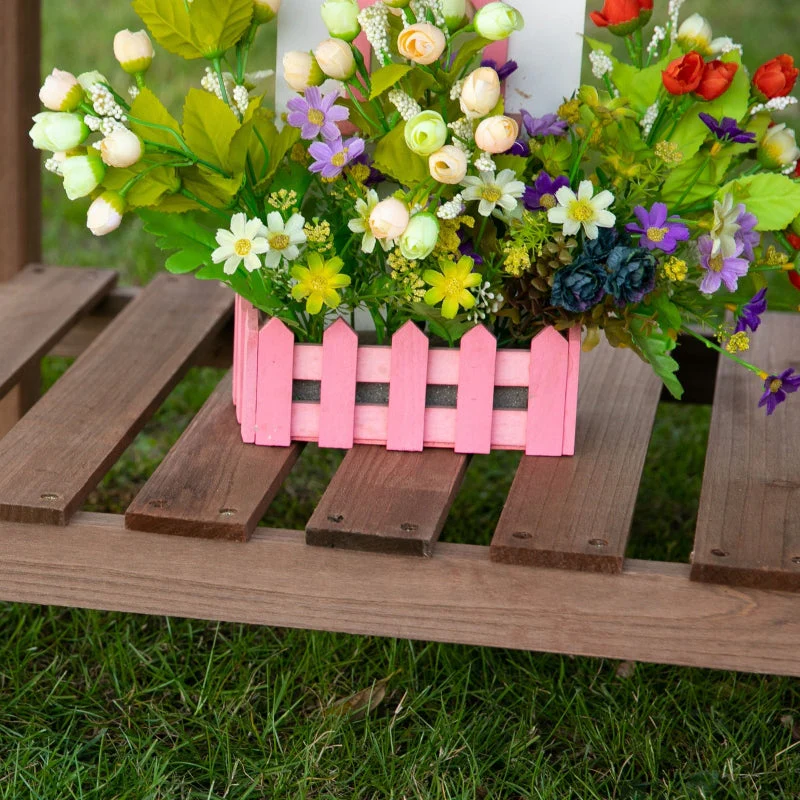 Raised Bed Planter, 8 Grids & Foldable Shelf, Solid Wood, Brown - Image 8