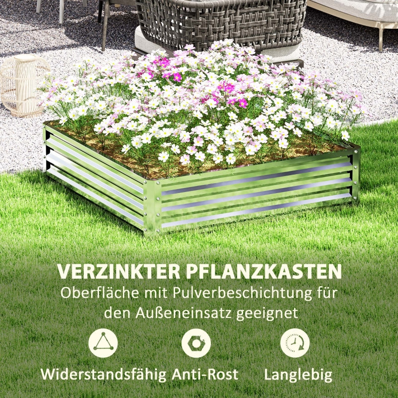 Raised Bed Planter, Garden Vegetable Herb Flower Box, Steel Silver - Image 6