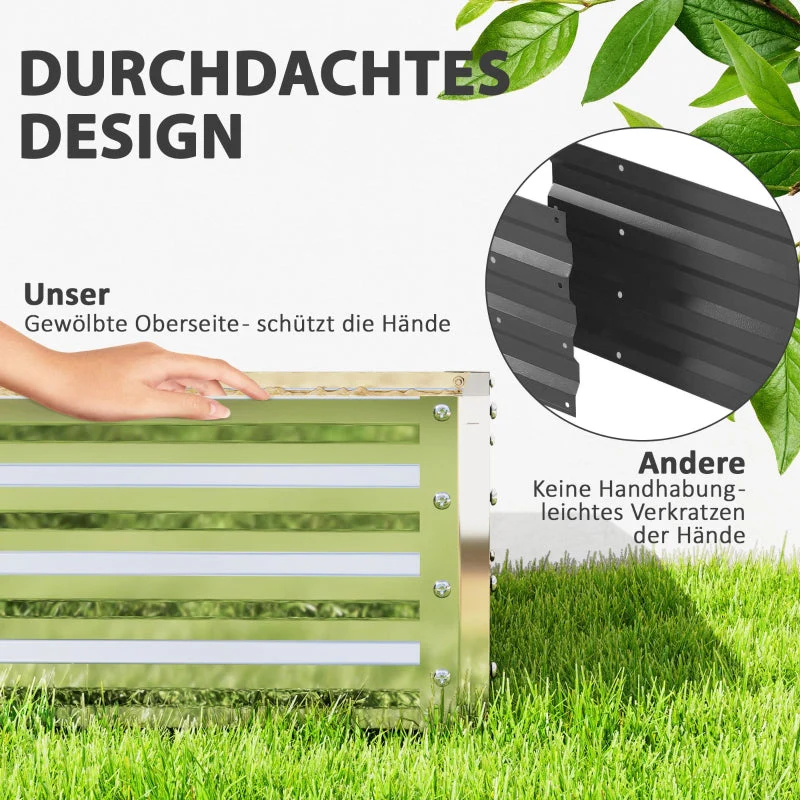 Raised Bed Planter, Garden Vegetable Herb Flower Box, Steel Silver - Image 8