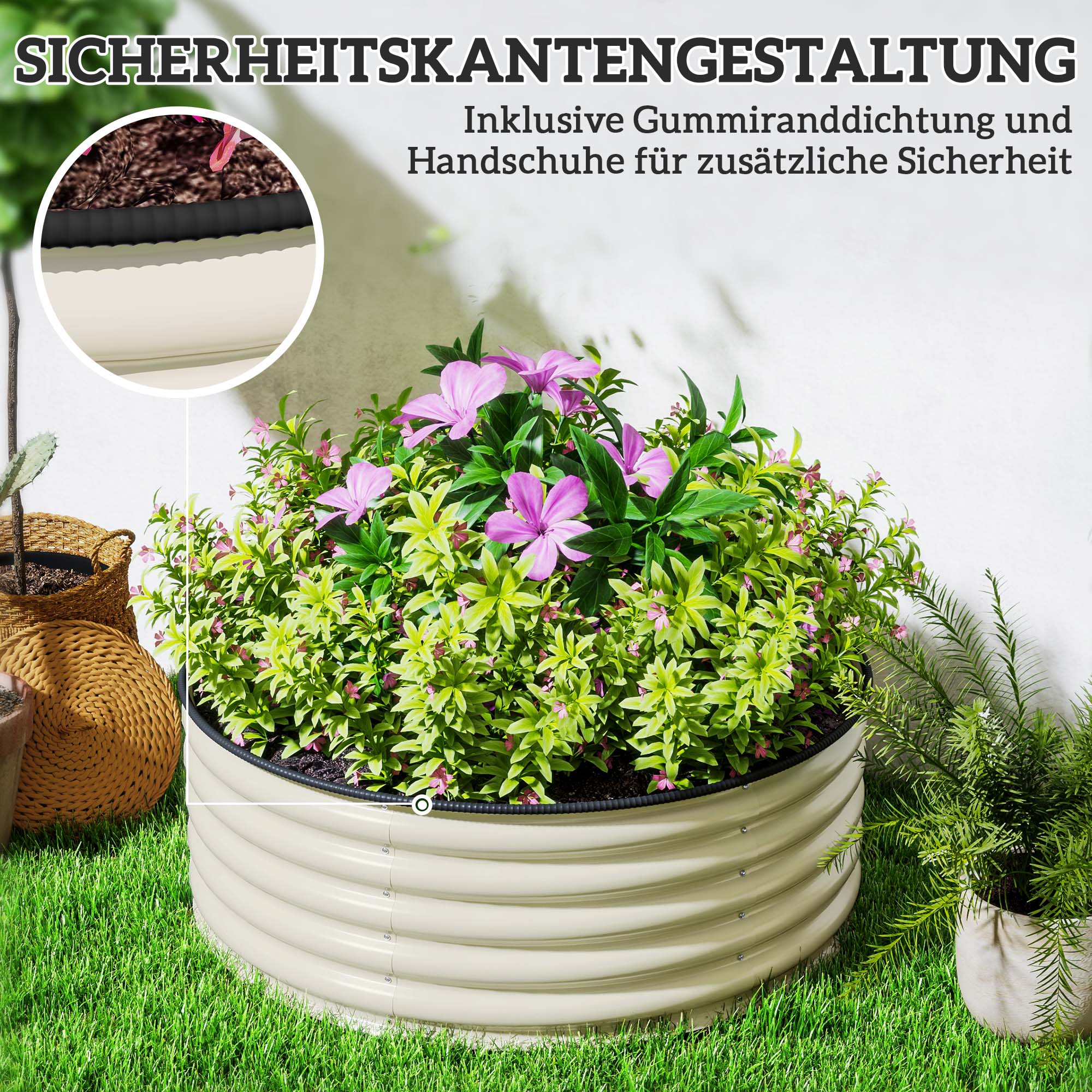 Raised Bed, Steel, 120x120x43cm, Steel - Image 6