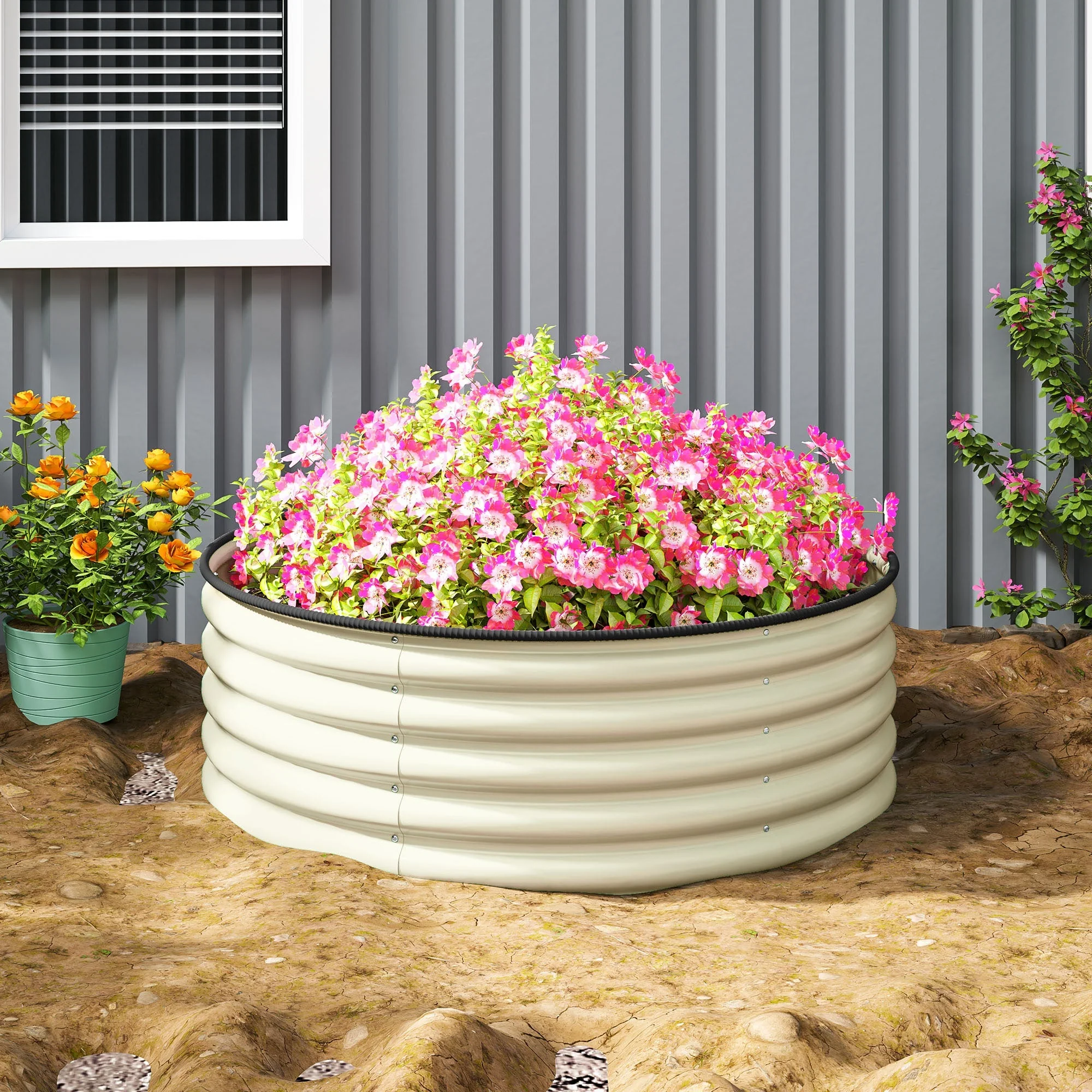 Raised Bed, Steel, 120x120x43cm, Steel - Image 8
