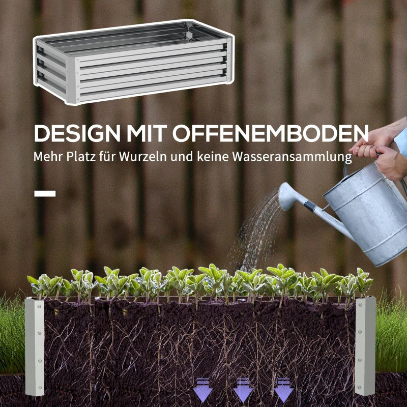 Raised Bed, Weather-Resistant Garden Planter 120x60x30.5 cm, Steel - Image 5