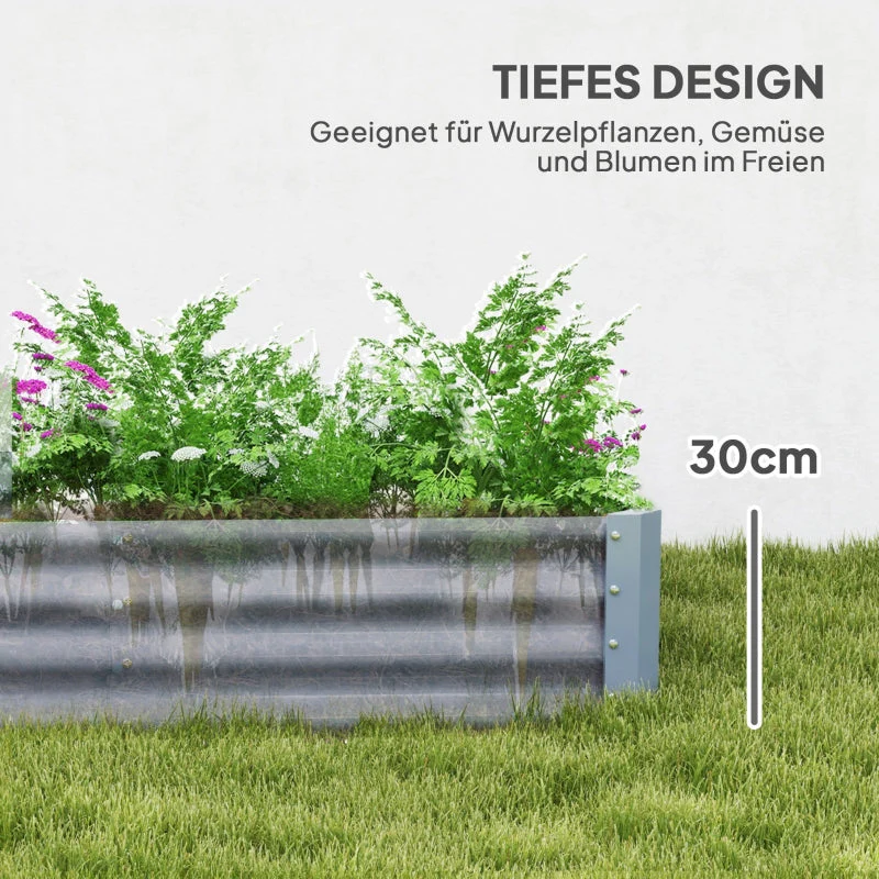 Raised Bed, Weather-Resistant Steel Planter Box 240 x 120 x 30 cm, Steel - Image 4