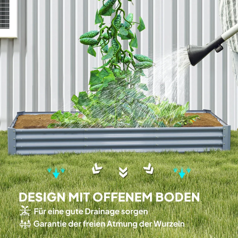 Raised Bed, Weather-Resistant Steel Planter Box 240 x 120 x 30 cm, Steel - Image 6