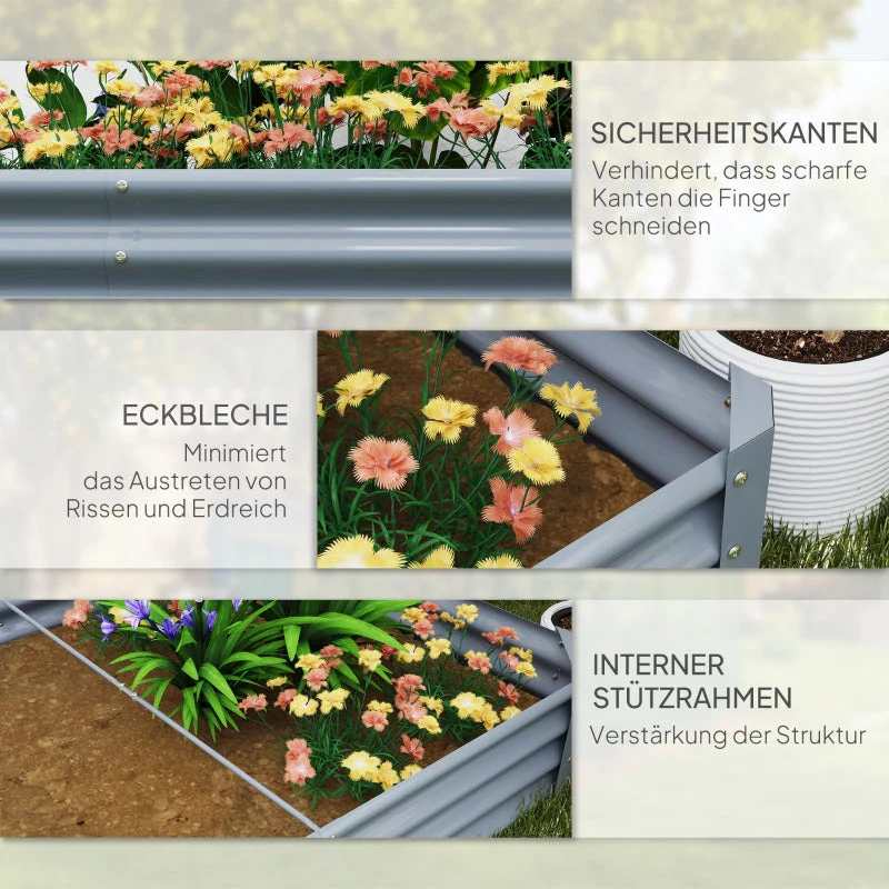 Raised Bed, Weather-Resistant Steel Planter Box 240 x 120 x 30 cm, Steel - Image 7