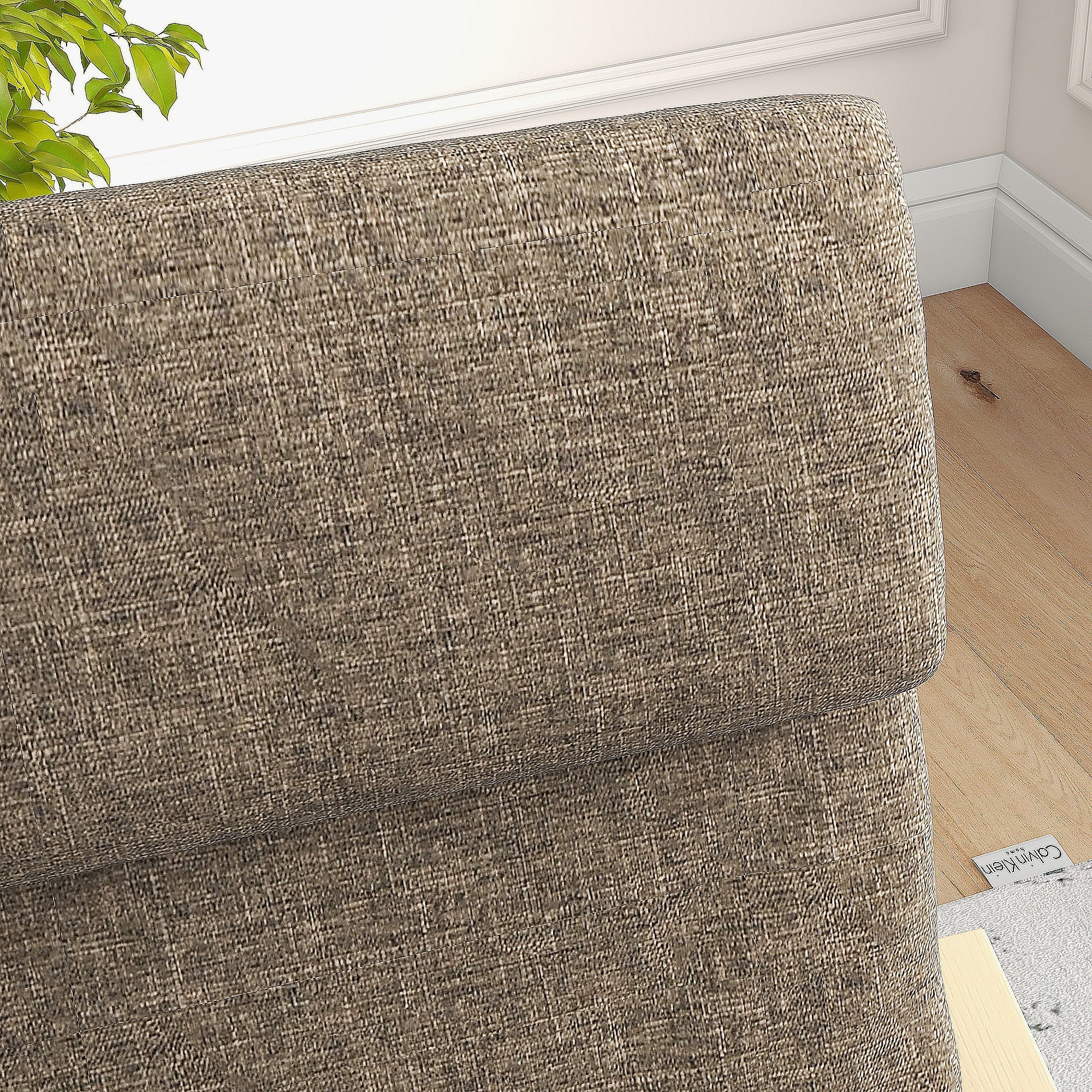 Recliner Chair, Headrest, Linen Look, Birch Wood, Brown - Image 7