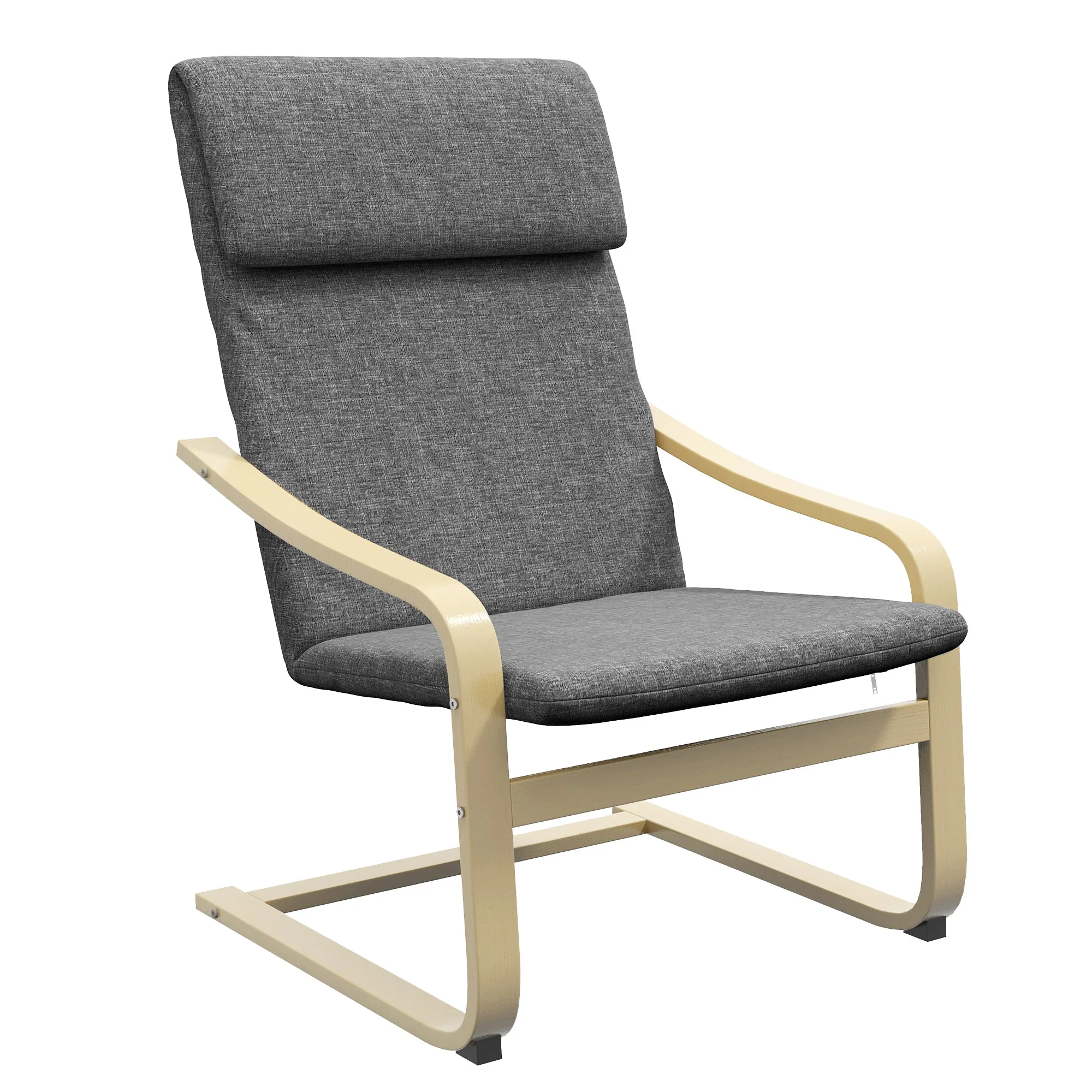 Recliner Chair, Rocking Dining with Headrest, Dark Grey Linen Look - Image 2