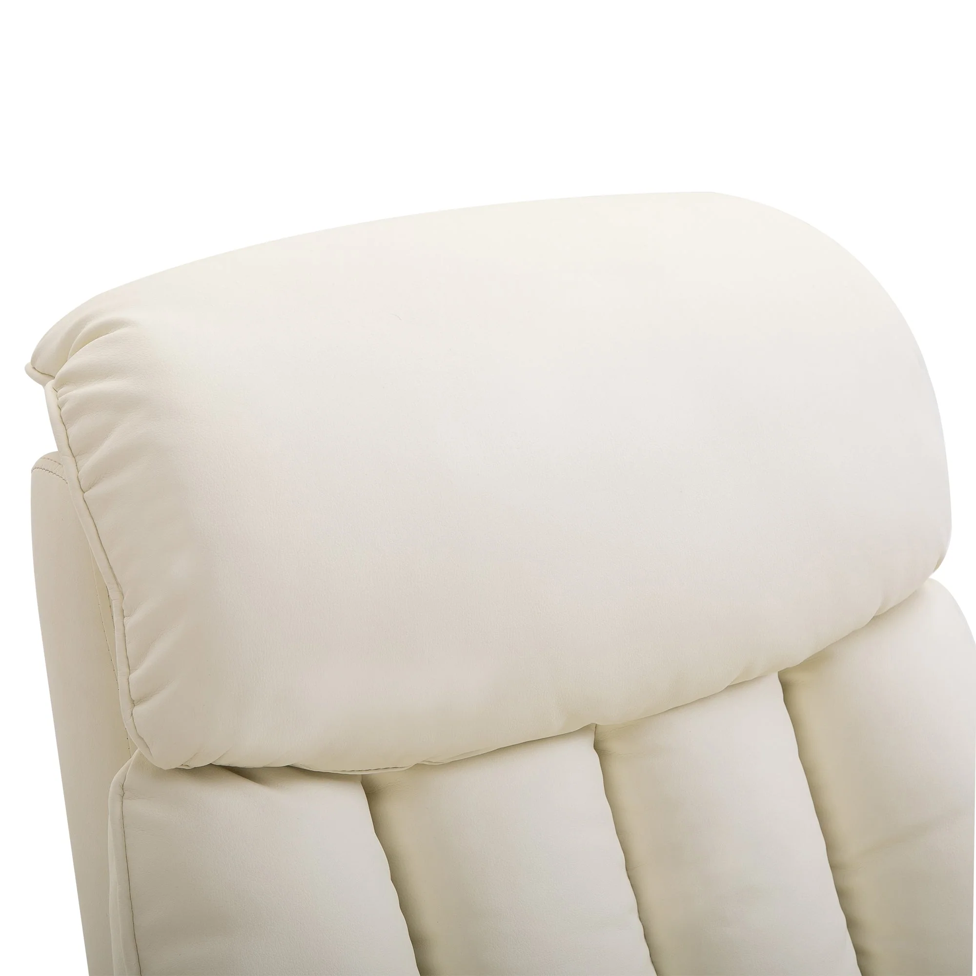 Recliner TV Chair Electric Lift Reclining Function Faux Leather Beige - Image 7
