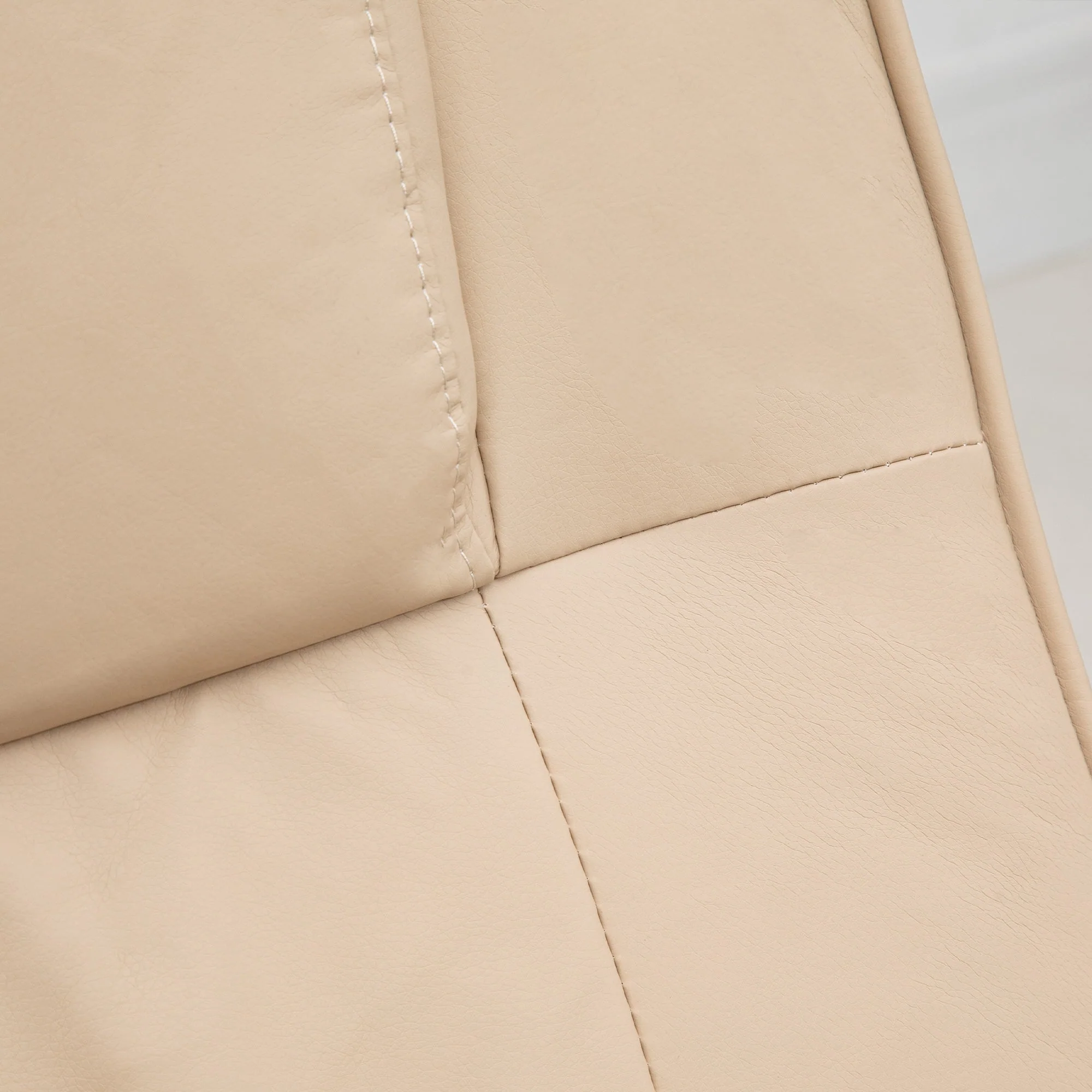 Reclining Massage TV Chair & Footstool, Faux Leather, Cream White - Image 8