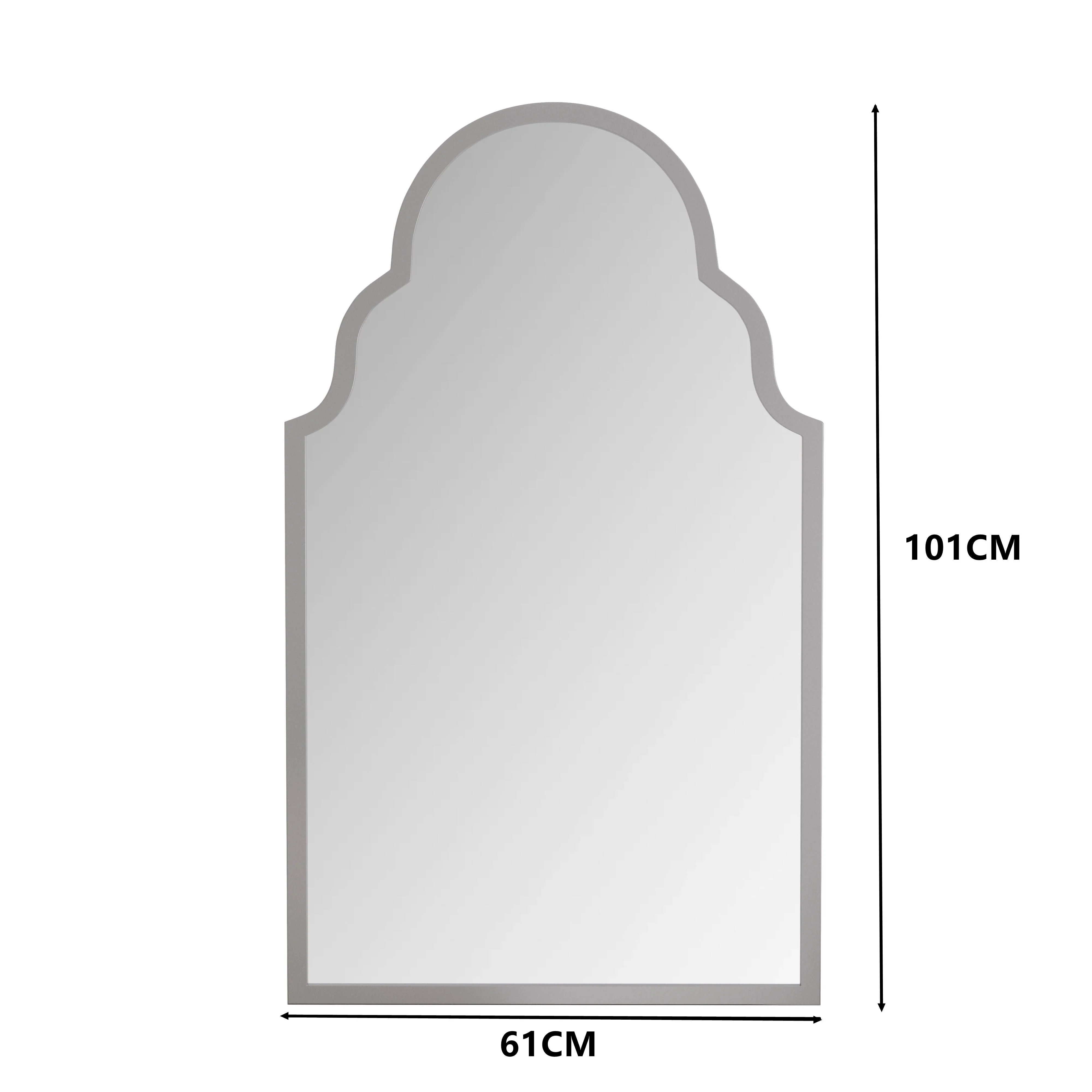 Rectangular Mirror, 61x101CM Wall Mount for Bathroom/Bedroom, Silver Metal Frame - Image 4