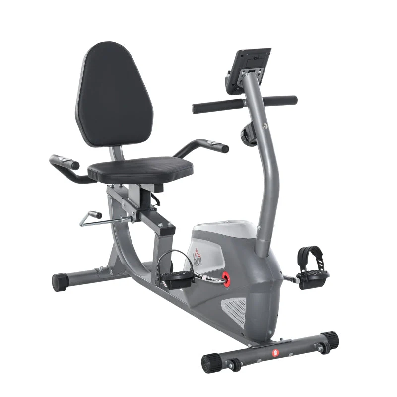 Recumbent Exercise Bike with LCD Display, 8 Magnetic Resistance Levels and Heart Rate Sensors, Black - Image 3