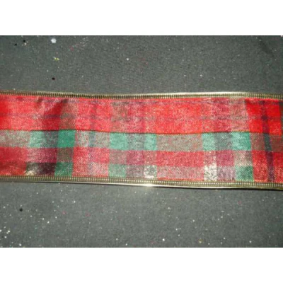 Red Green Check Ribbon