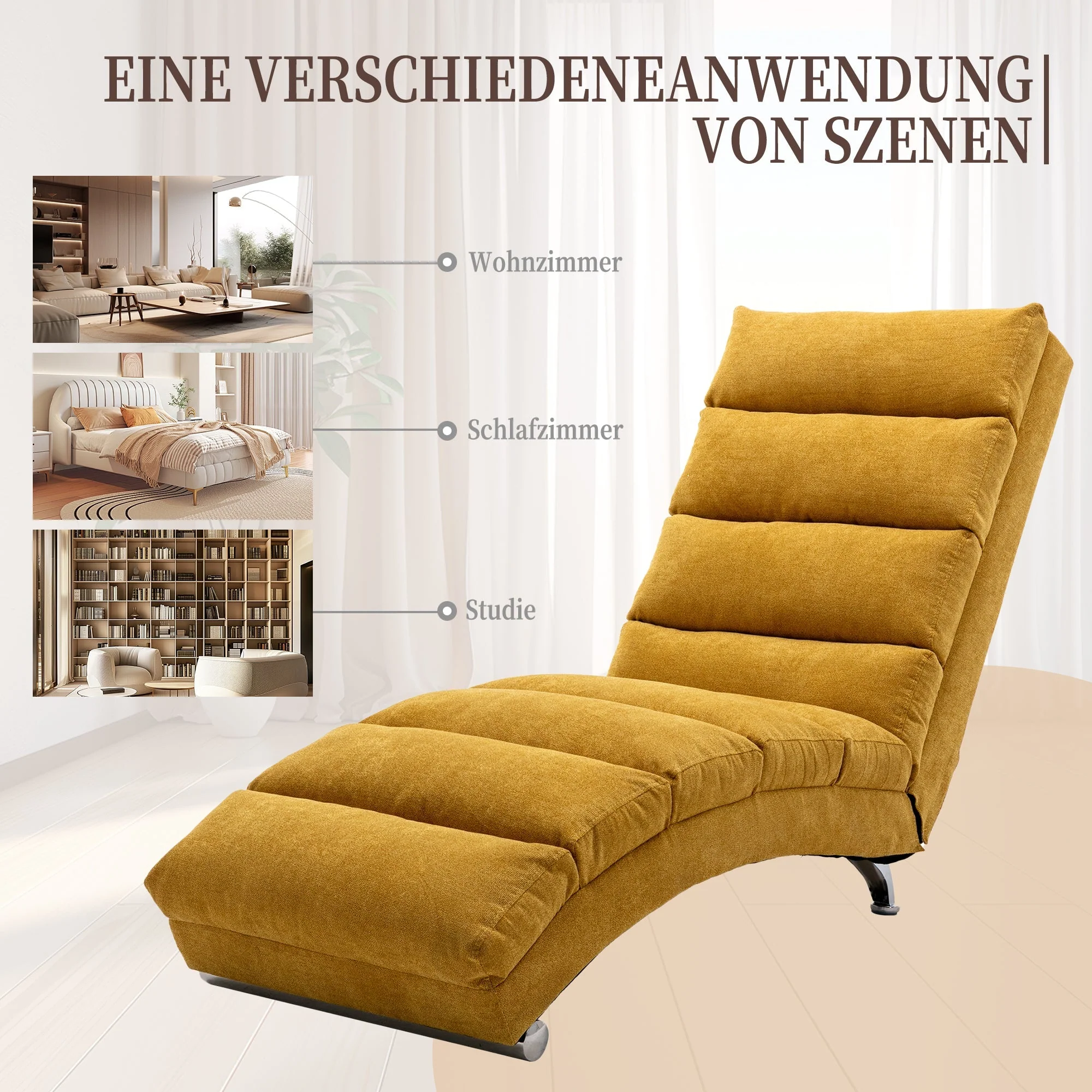 Relaxation Lounger, Fixed Reclining Sofa, Full Body Support, Vibration Function, Side Pockets - Image 4