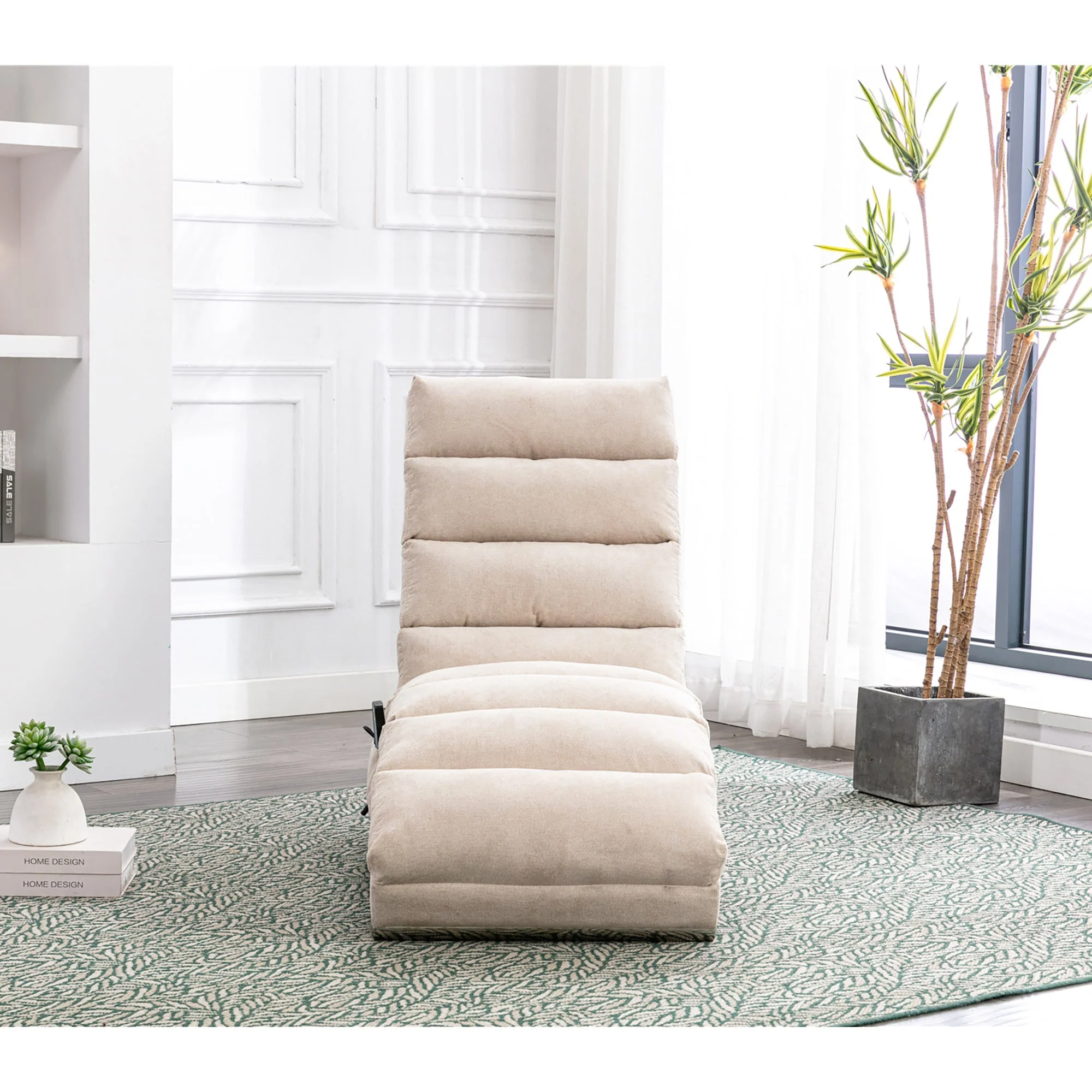 Relaxation Lounger, Fixed Reclining Sofa with Vibration and Side Pockets, Modern Furniture - Image 7