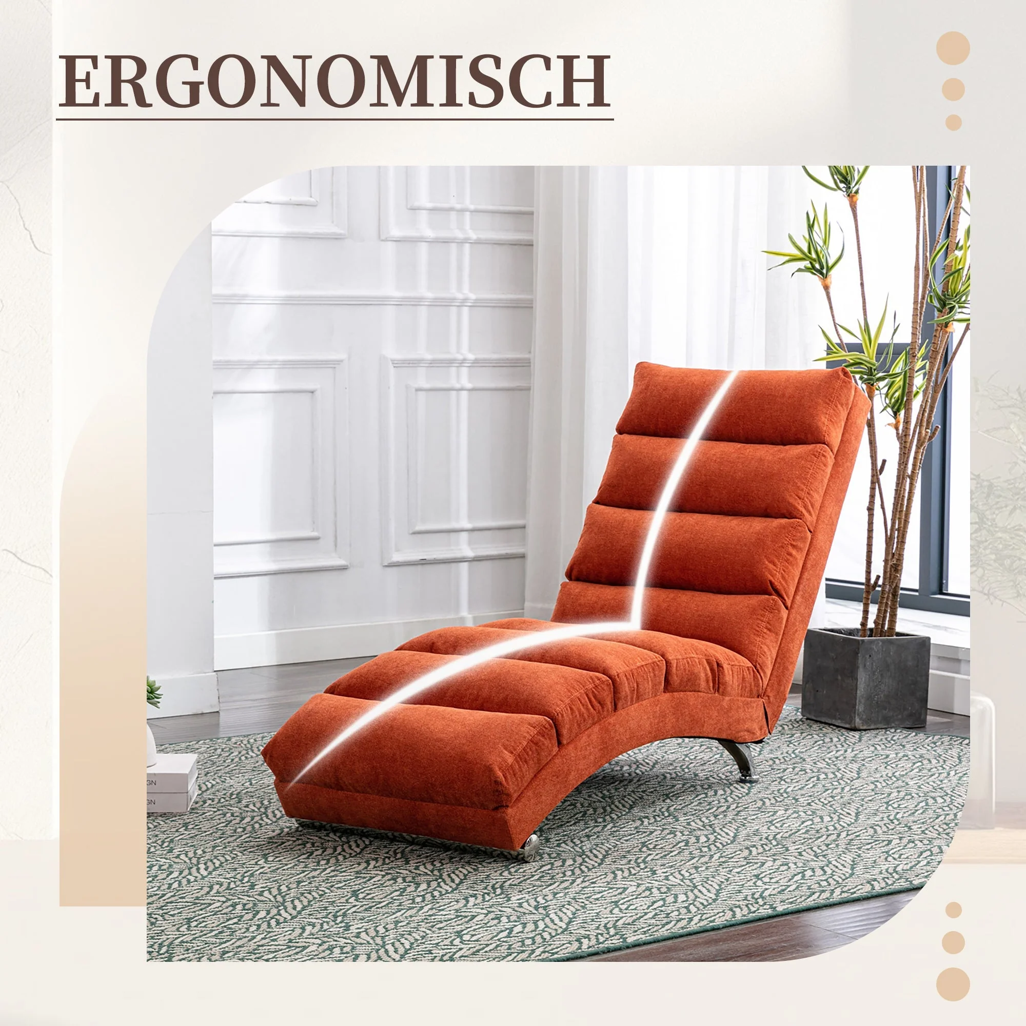Relaxation Lounger with Full Body Support and Vibration Function, Bagcloth - Image 5
