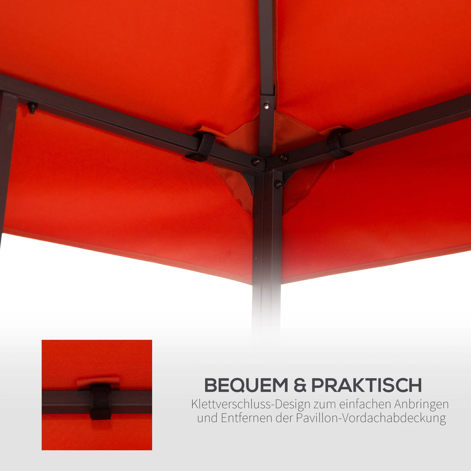 Replacement Roof for 3x3m Gazebo, Weatherproof & Durable, Rust Red Polyester - Image 6