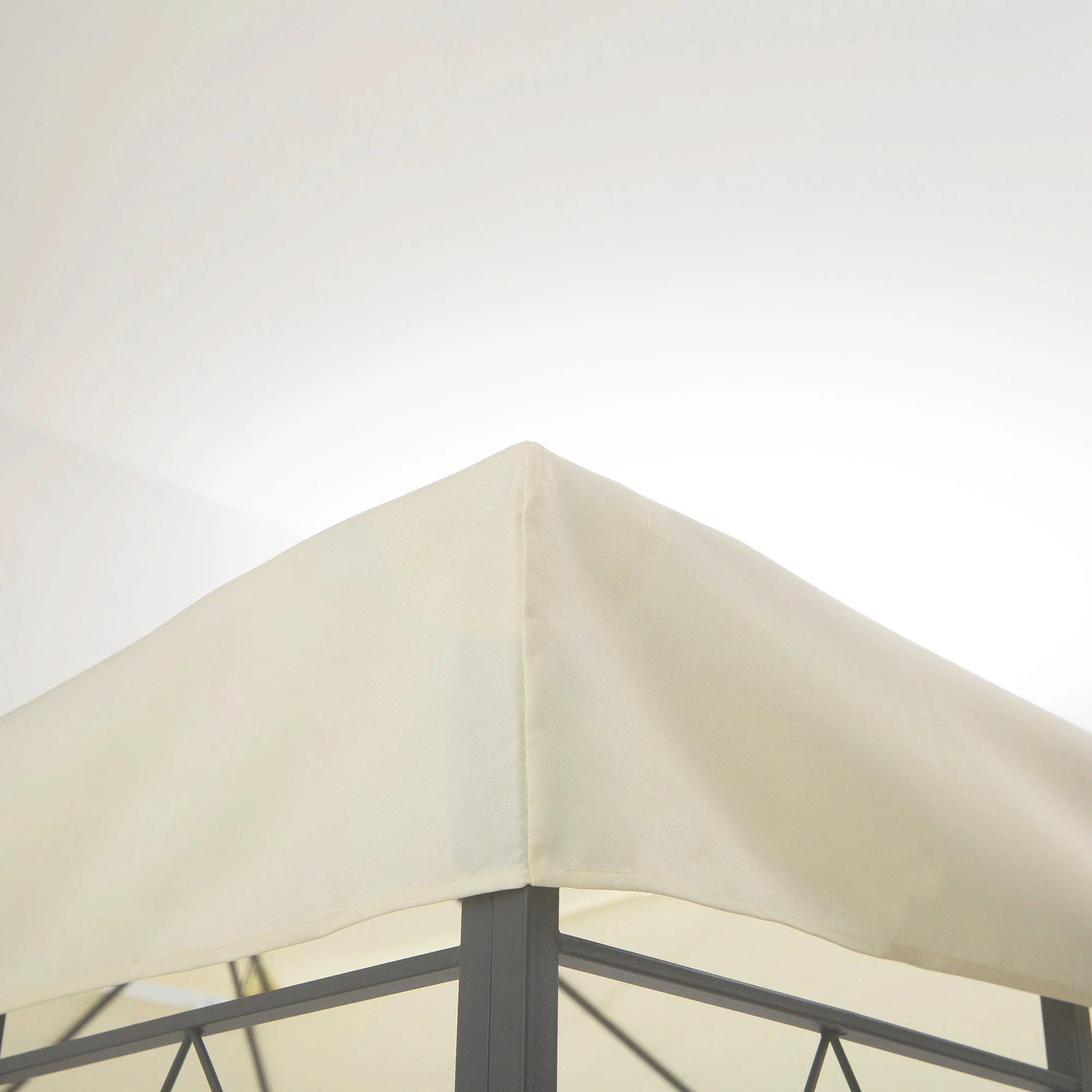 Replacement Roof for Metal Gazebo 4x3m with Leakage Opening - Cream-White Polyester - Image 8