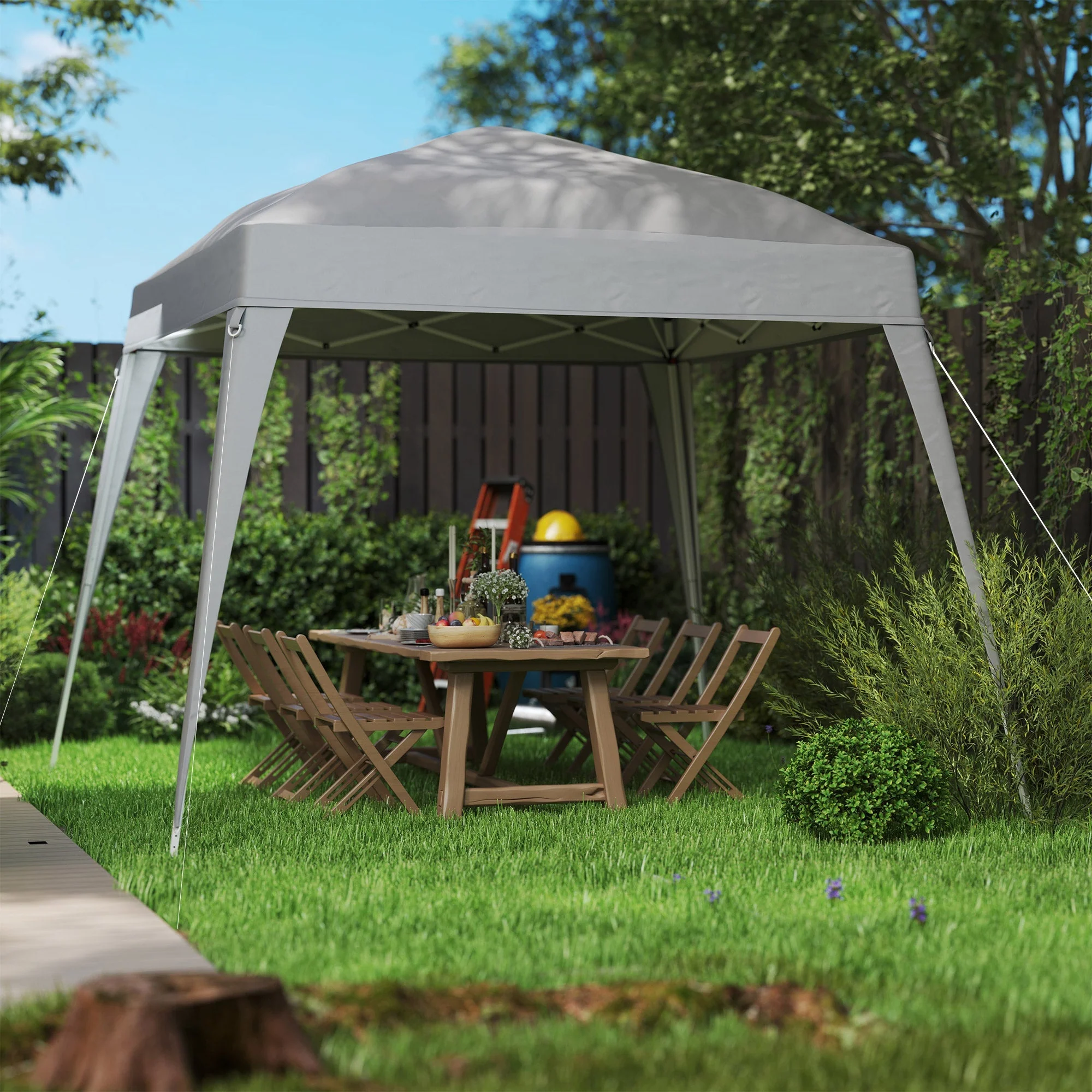 Replacement Roof, Gazebo 3x3m Water-Repellent Winter-Proof, Light Grey - Image 5