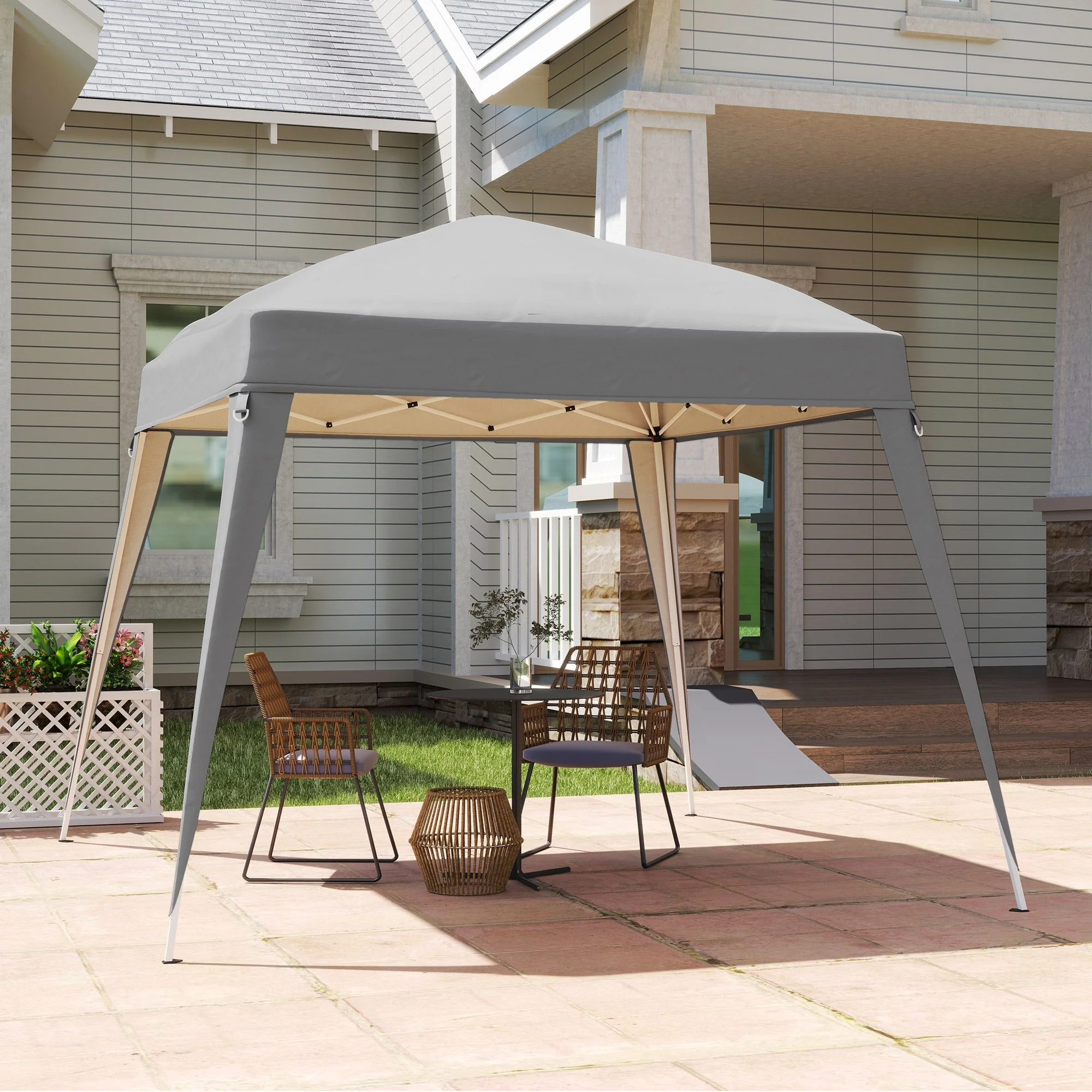 Replacement Roof, Gazebo 3x3m Water-Repellent Winter-Proof, Light Grey - Image 6