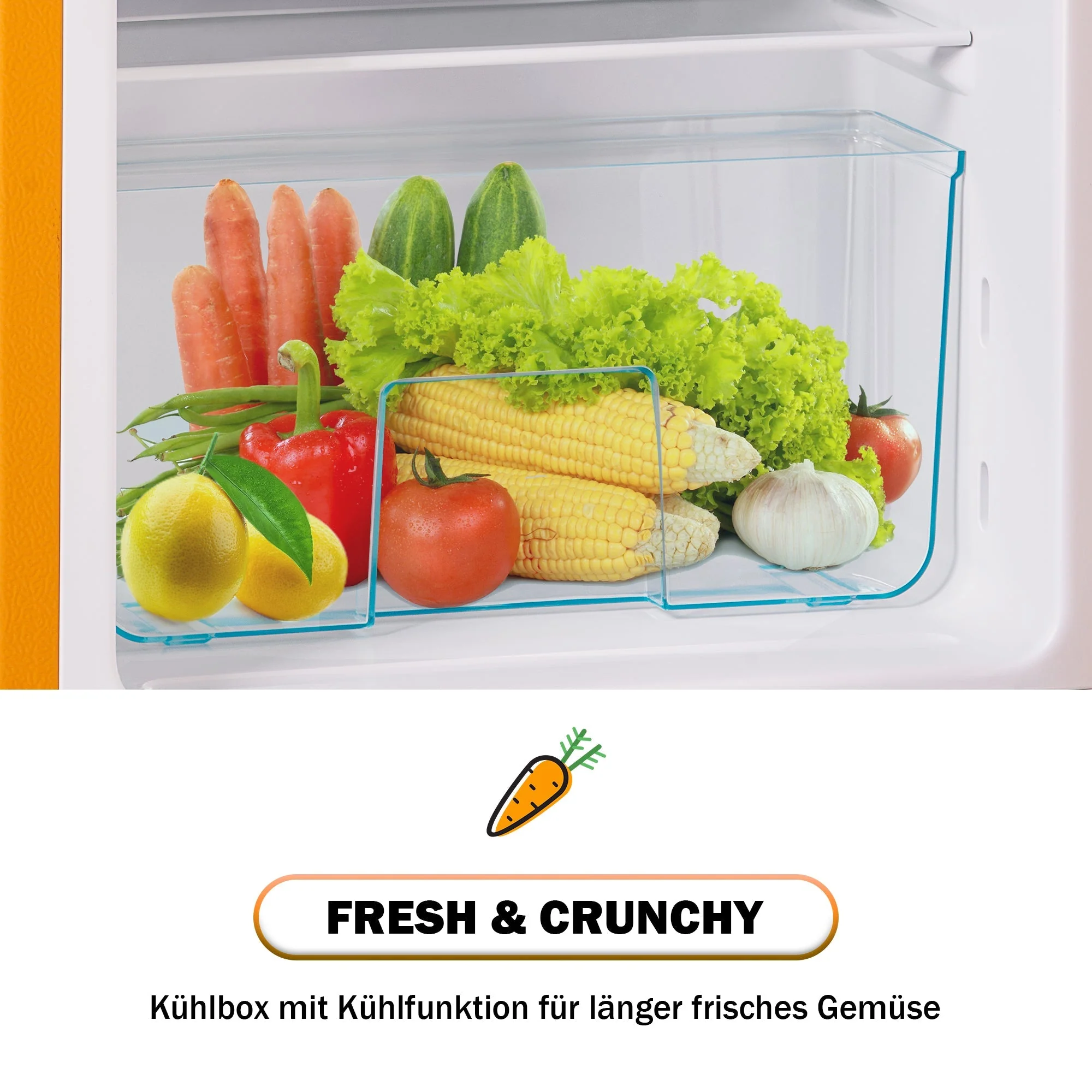 Retro Refrigerator, Freezer Combination, 86.8cm High, 60L Total Volume, Two-Door, E Energy Class - Image 9