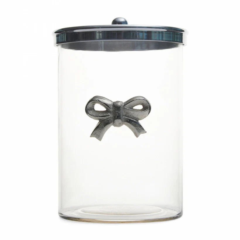 Ribbon Metal Storage Jar