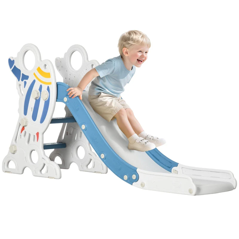 Rocket Slide for Toddlers with Sticker Set and Rocket Design, Blue - Image 7