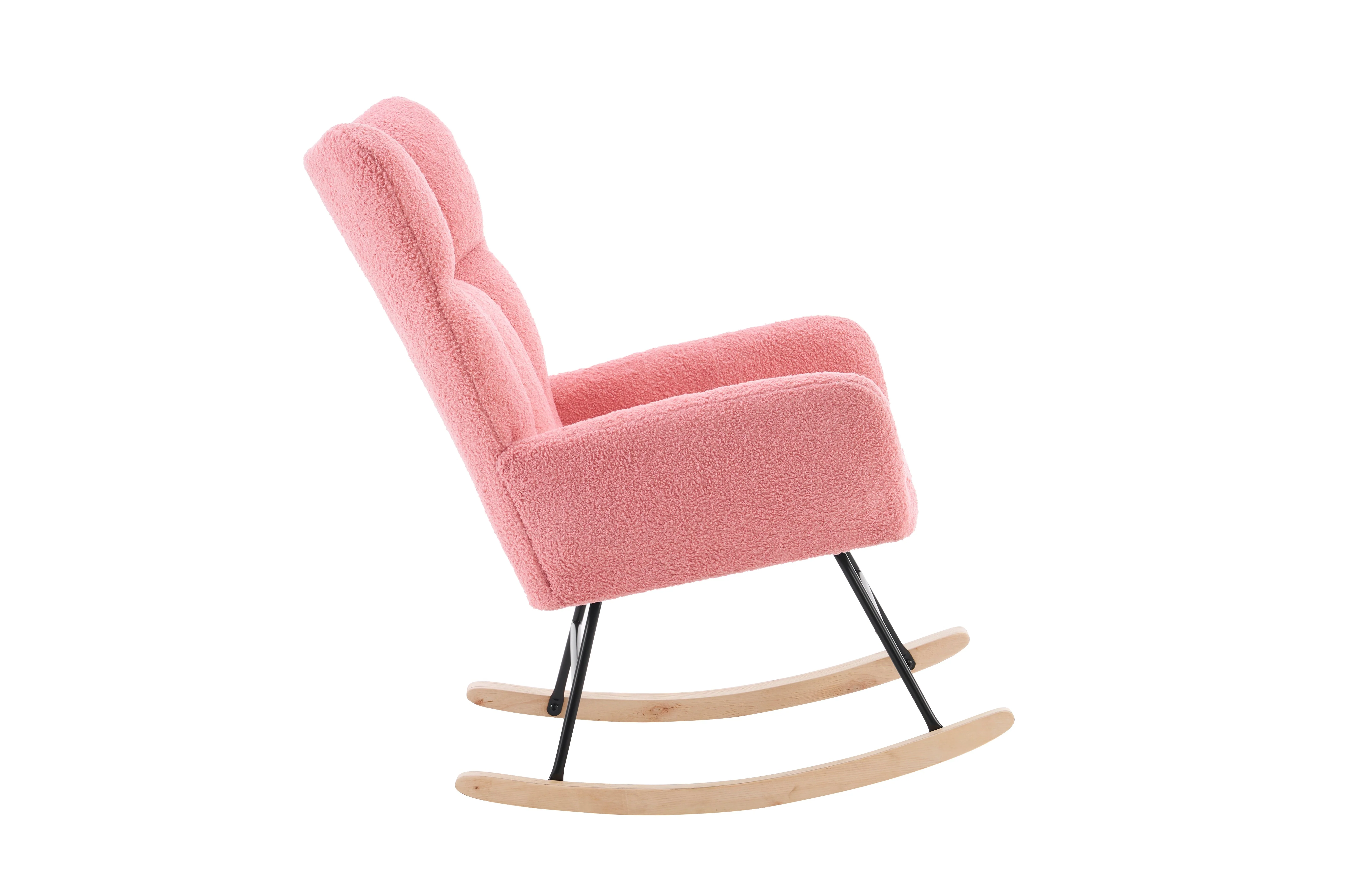 Rocking Chair Modern High Back Armrests - Pink - Image 6