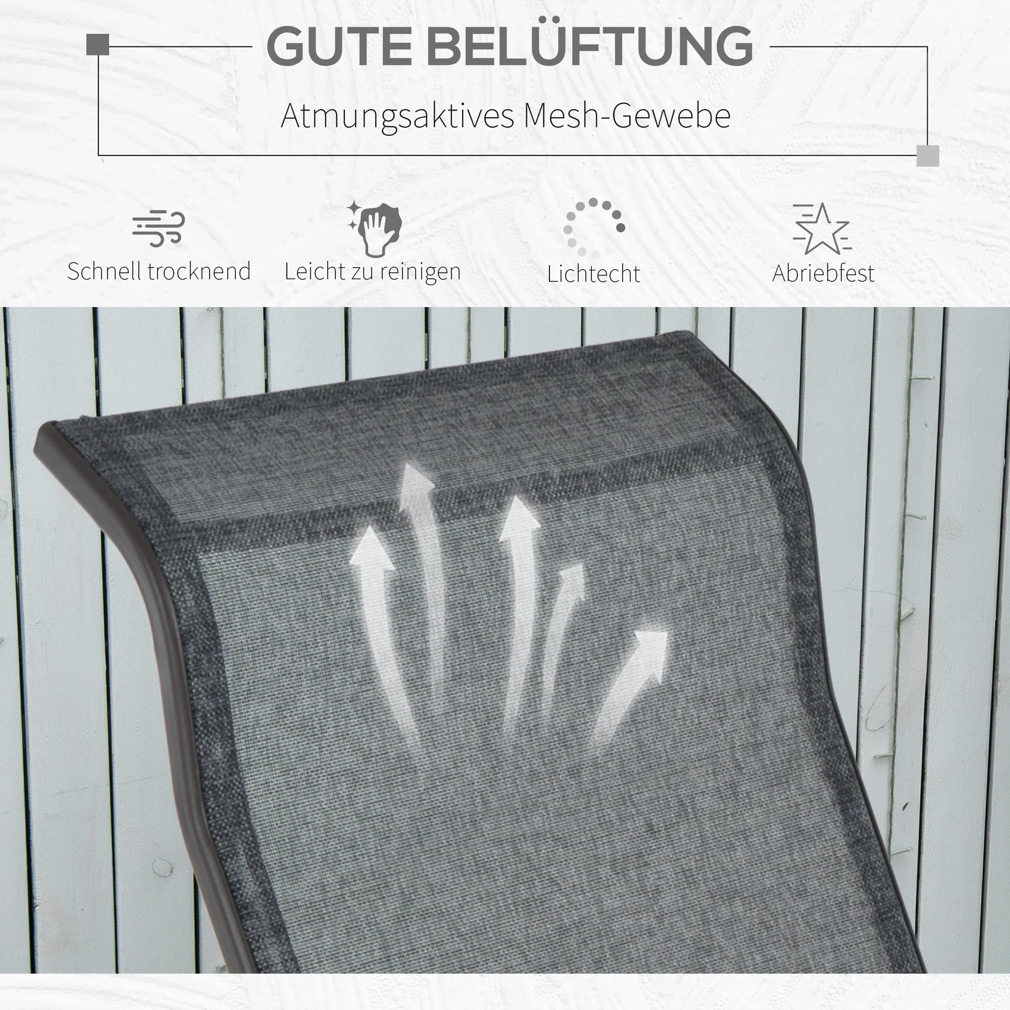 Rocking Chair/Relax Chair 60x75x104cm Metal Garden Swing with Texteline - Image 6