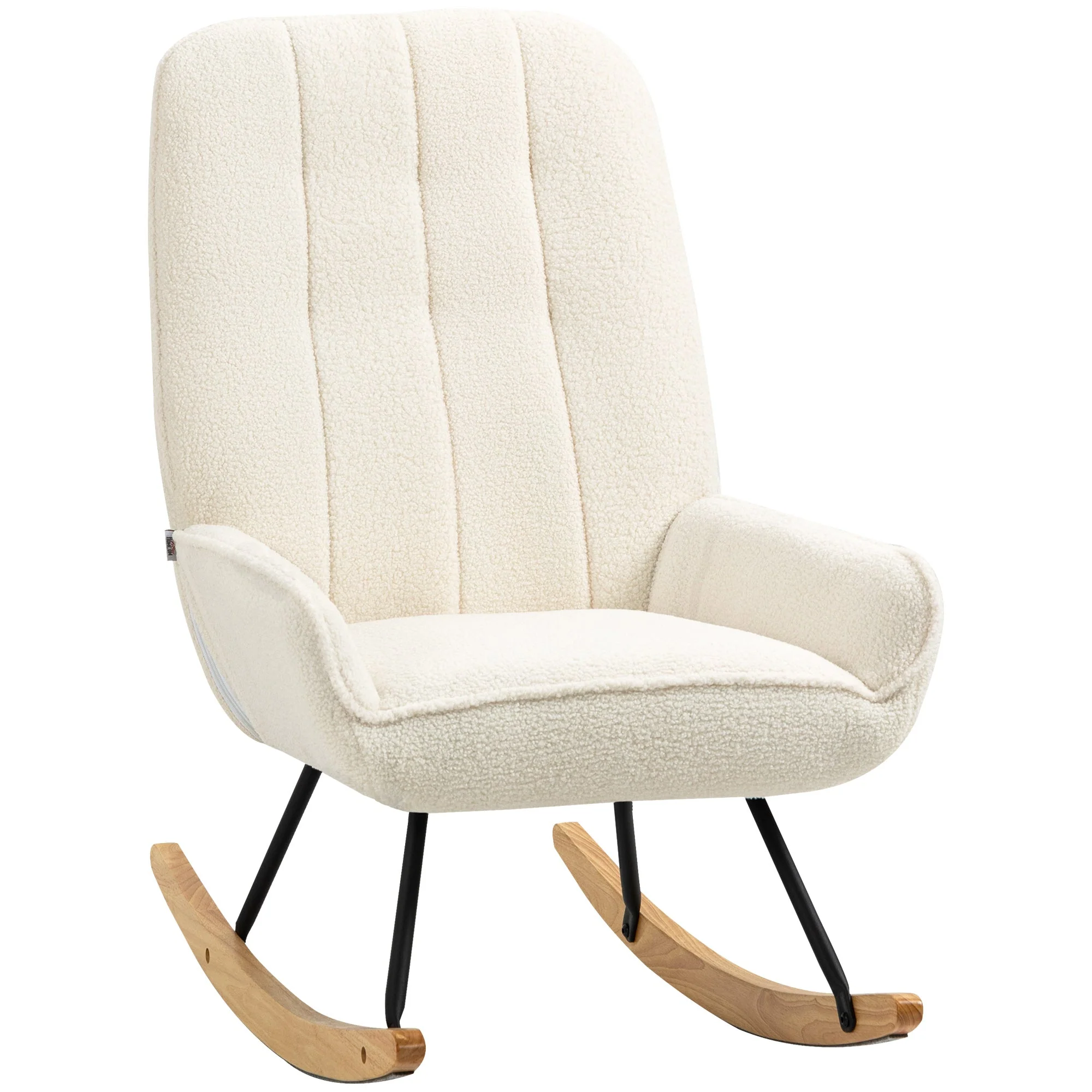 Rocking Chair, Swing Chair with Sherpa Fleece, 150 kg, Comfortable - Image 2