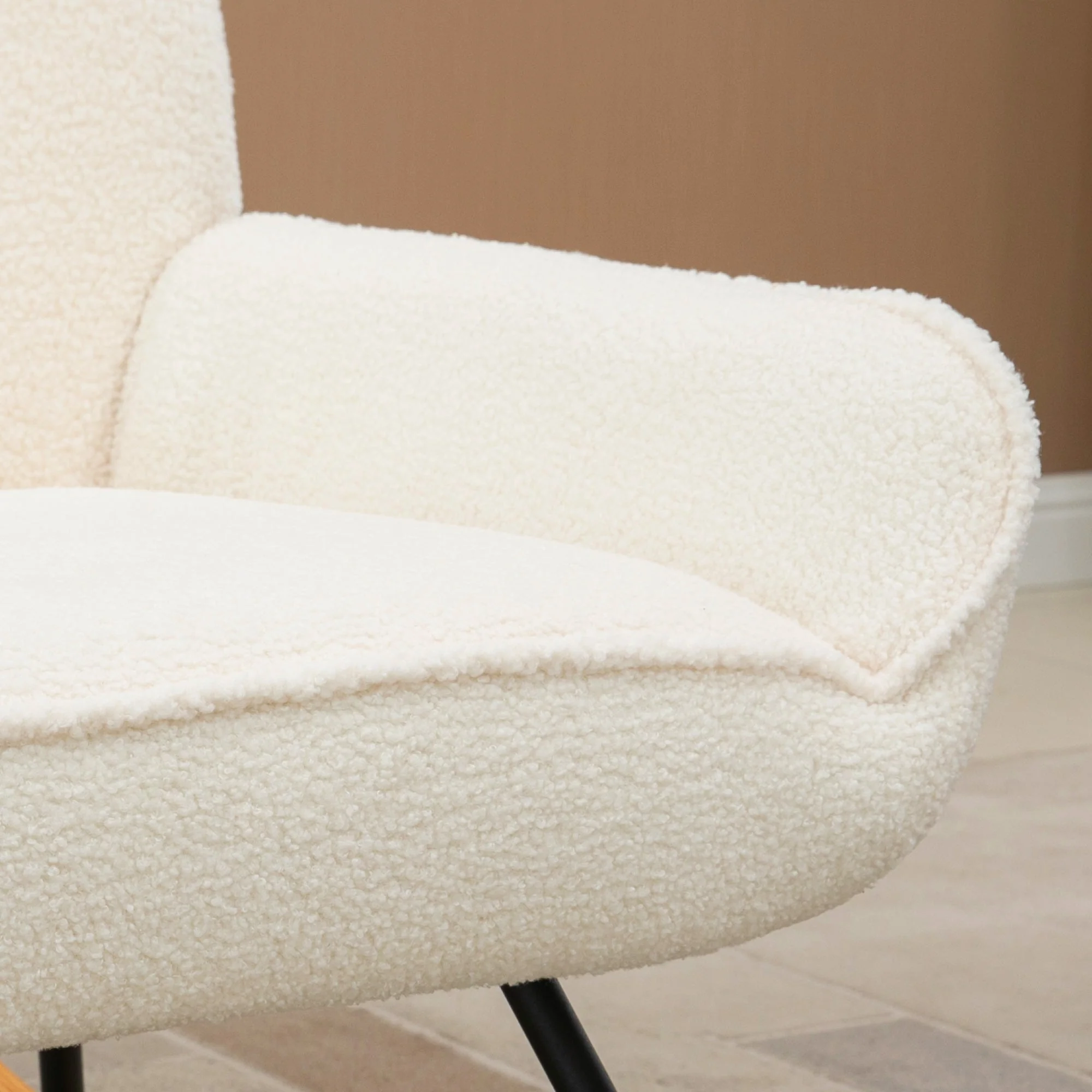 Rocking Chair, Swing Chair with Sherpa Fleece, 150 kg, Comfortable - Image 7
