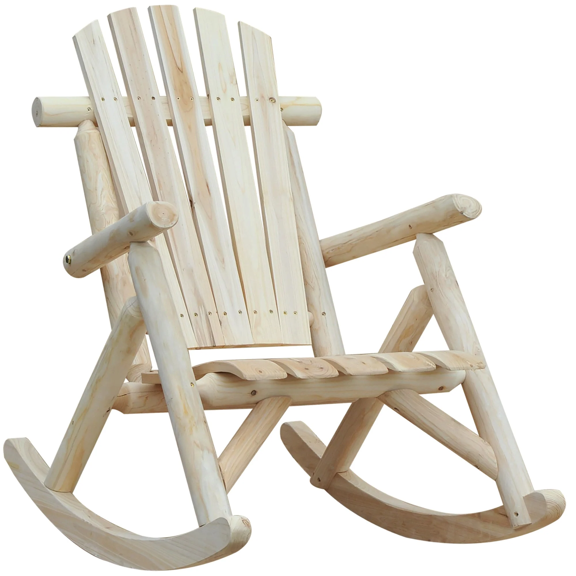 rocking chair swing garden chair natural fir wood - Image 2