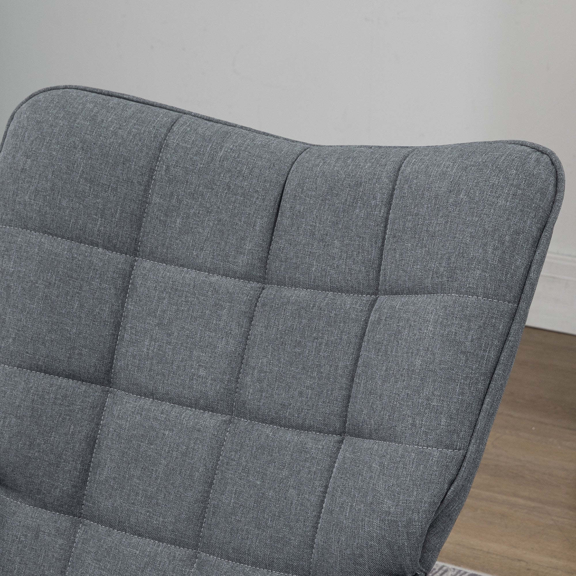 Rocking Chair with Stool, Nursing Chair, Linen Look - Image 7