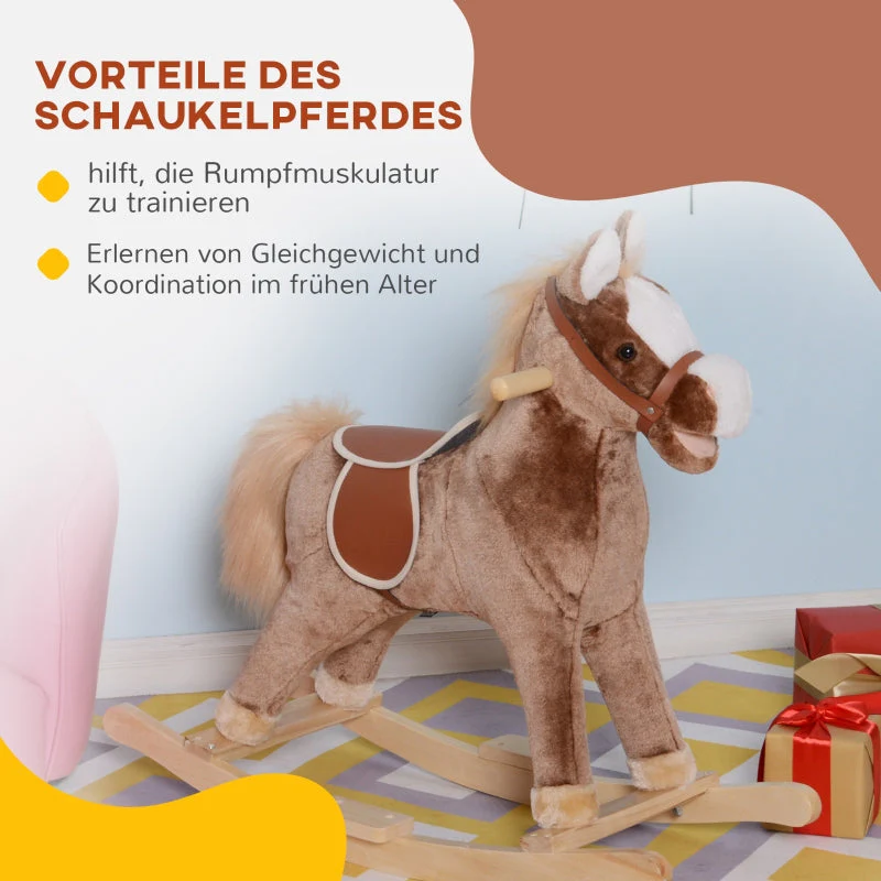 Rocking horse plush toy children's rocking animal brown - Image 6