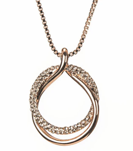 Rose Gold Diamante Loop pendant
