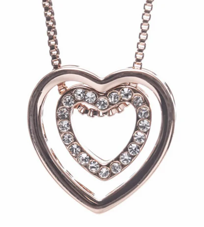 Rose Gold Heart Entwined Pendant