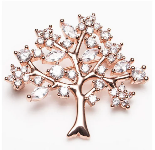 Rose Gold Tree of Life Brooch