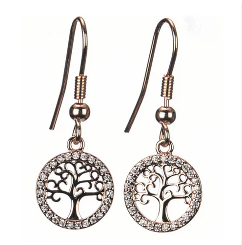 Rose Gold Tree of Life Earrings