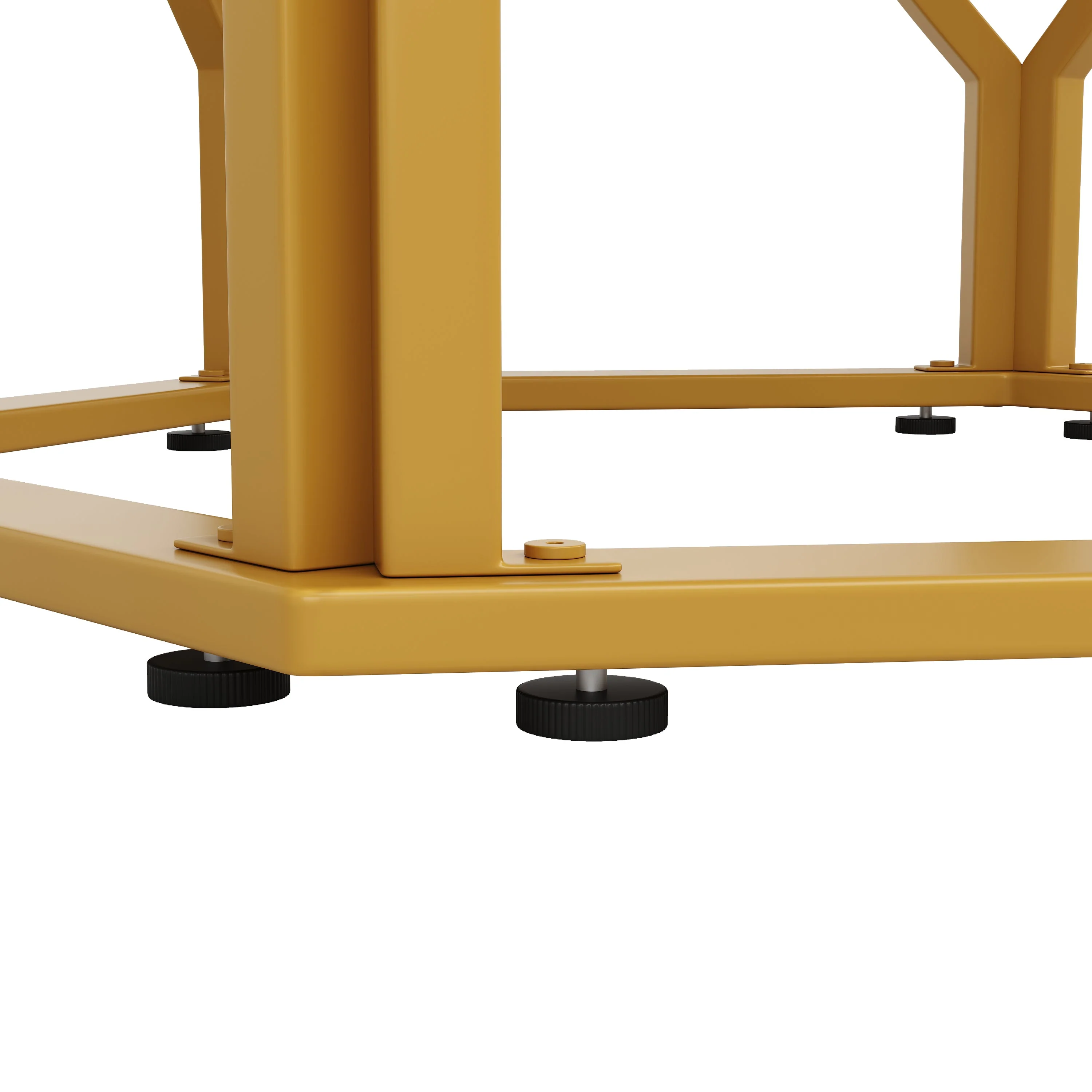 Round Dining Table (100x100x76cm), 4-Seater, Metal Legs, MDF Marbled Tabletop, Golden Legs - Image 7