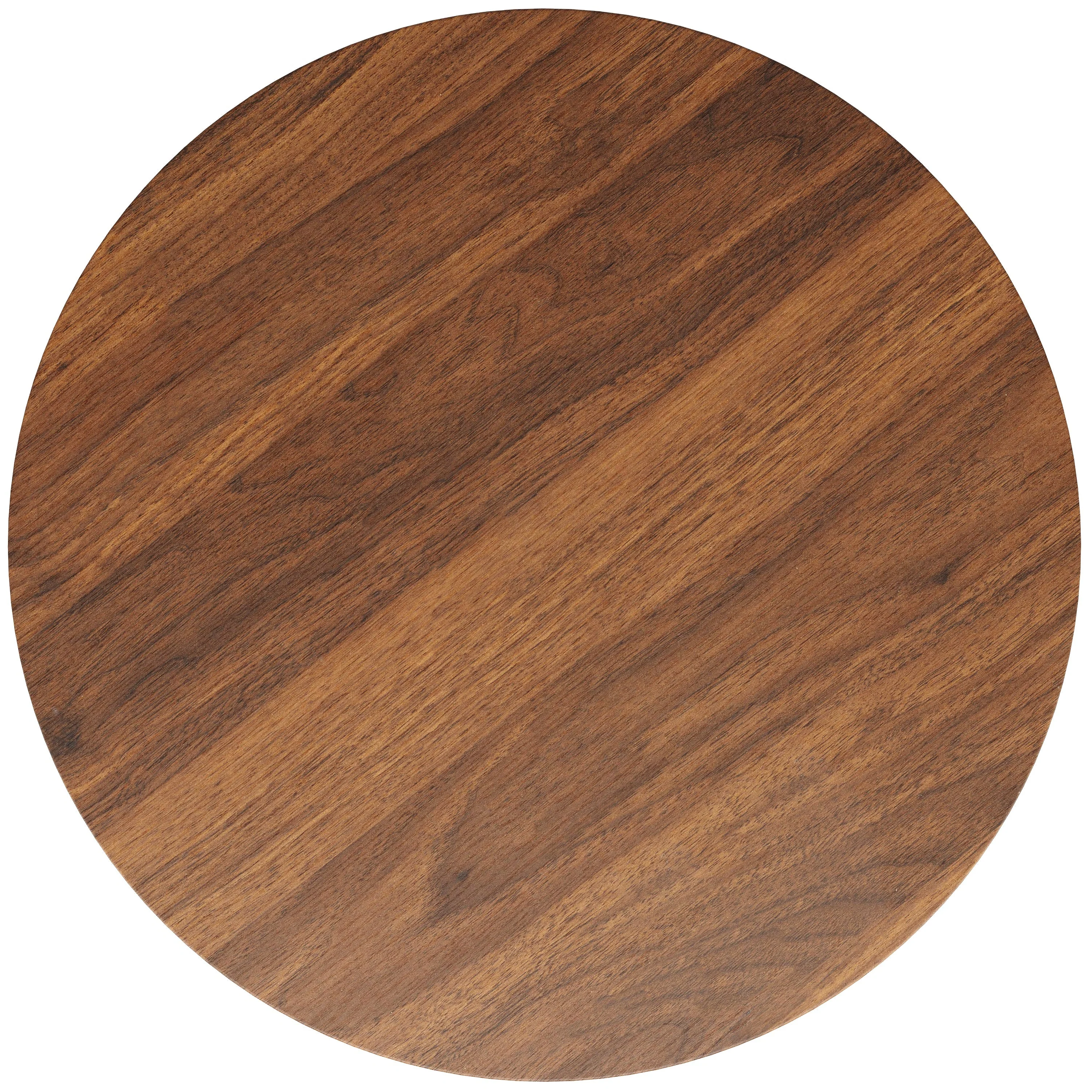 Round Dining Table 80x80cm 4-Person Walnut MDF/Black Metal Legs - Image 10