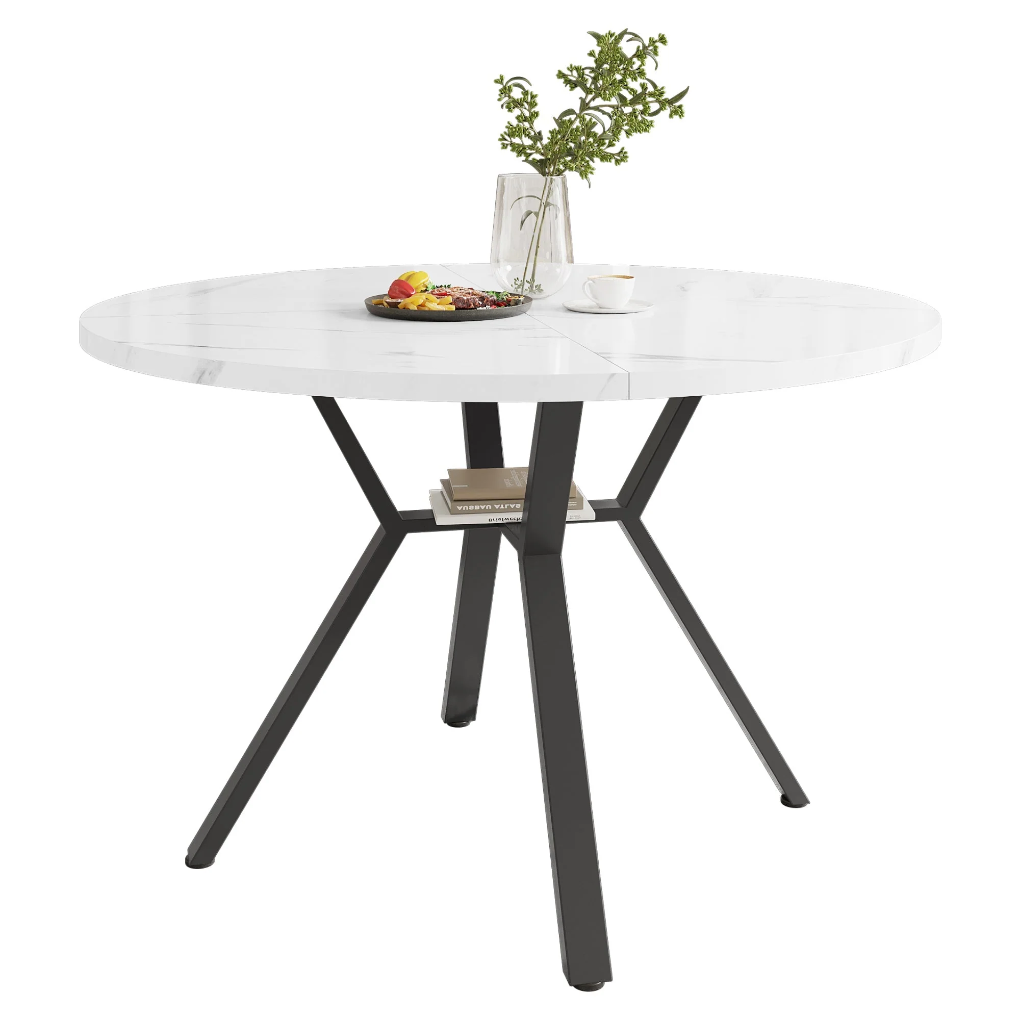 Round Dining Table, Modern Simple, Black Marble - Image 5