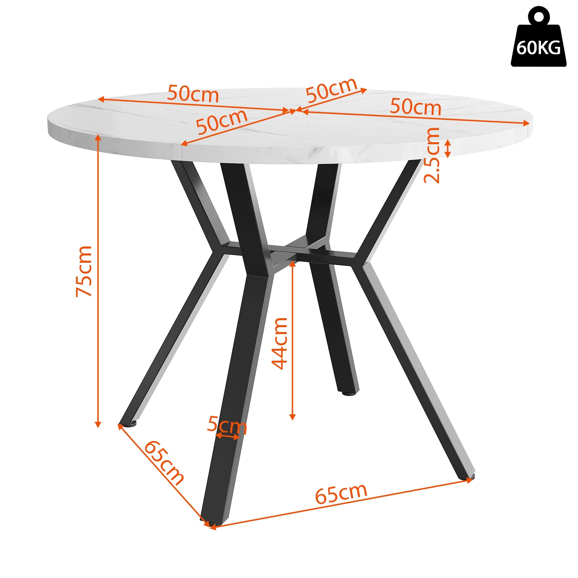 Round Dining Table, Modern Simple, Black Marble - Image 6