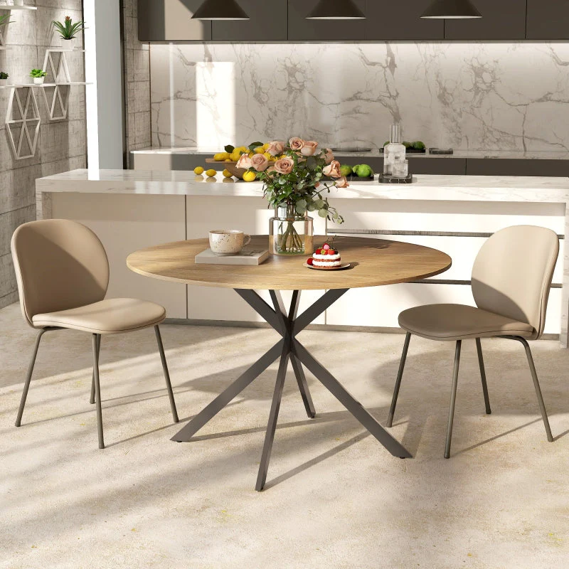 Round Dining Table Ø120 Industrial Steel Legs, Oak - Image 7