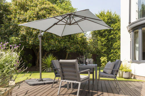 Royce - Junior 2.5m Square Cantilever Parasol (Soft Grey) - Image 2