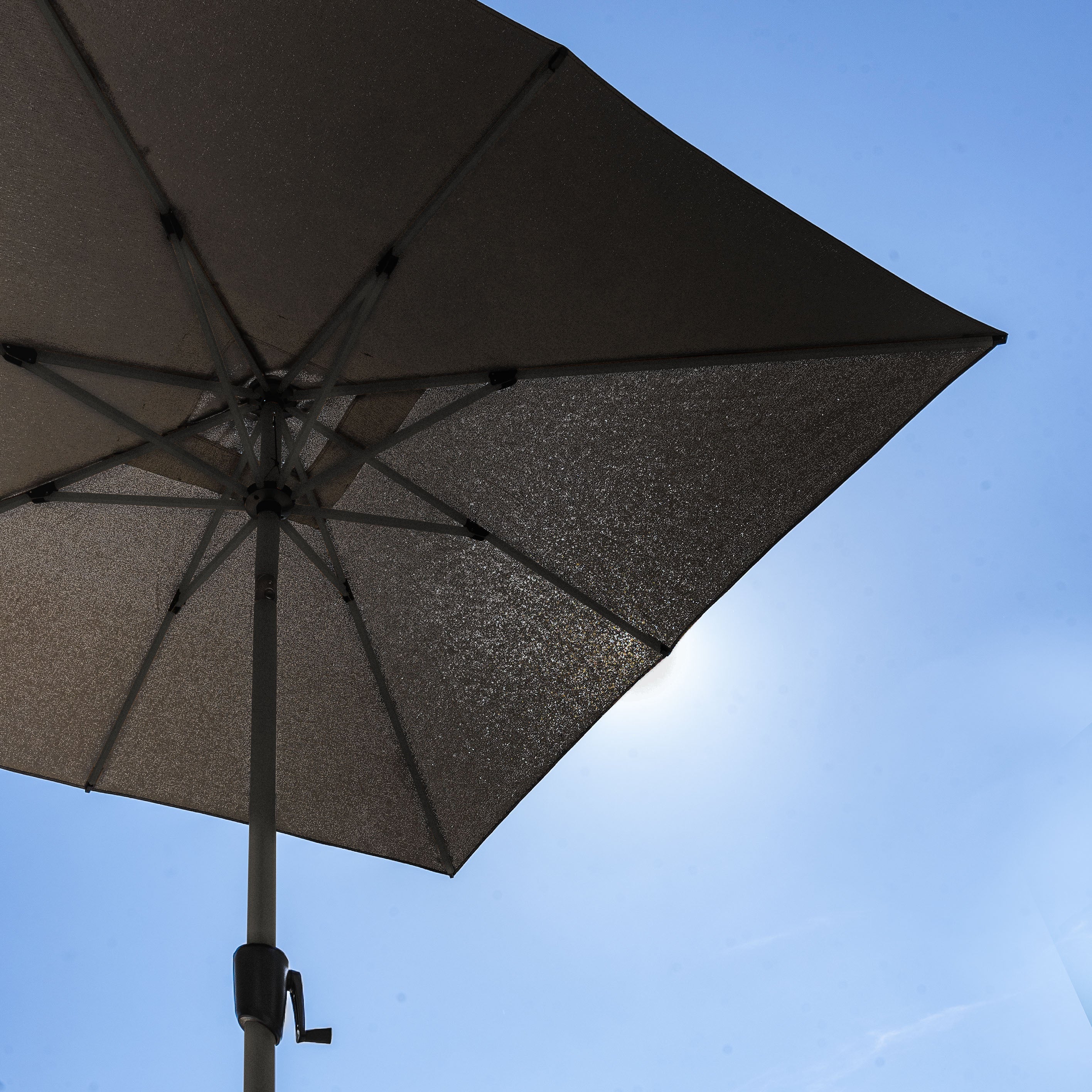 Royce - Premium 2.5m Square LED Parasol with Novasun™ Carbon Canopy & Cover - Anthracite Frame - Image 5